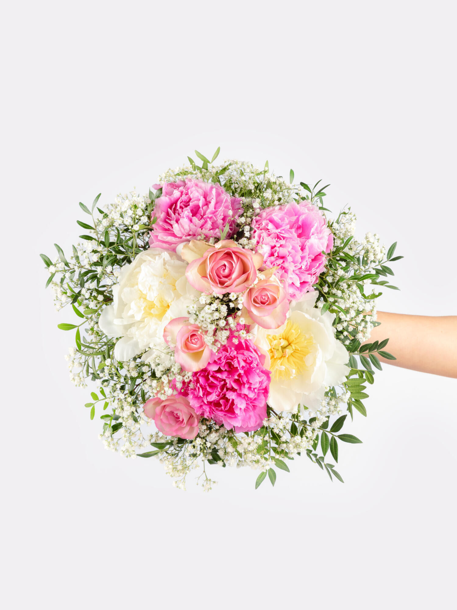 Strauß der Woche - Hauptblüte: Pfingstrosen, Rosen - Hauptfarbe: Pink, Rosa, Weiß
