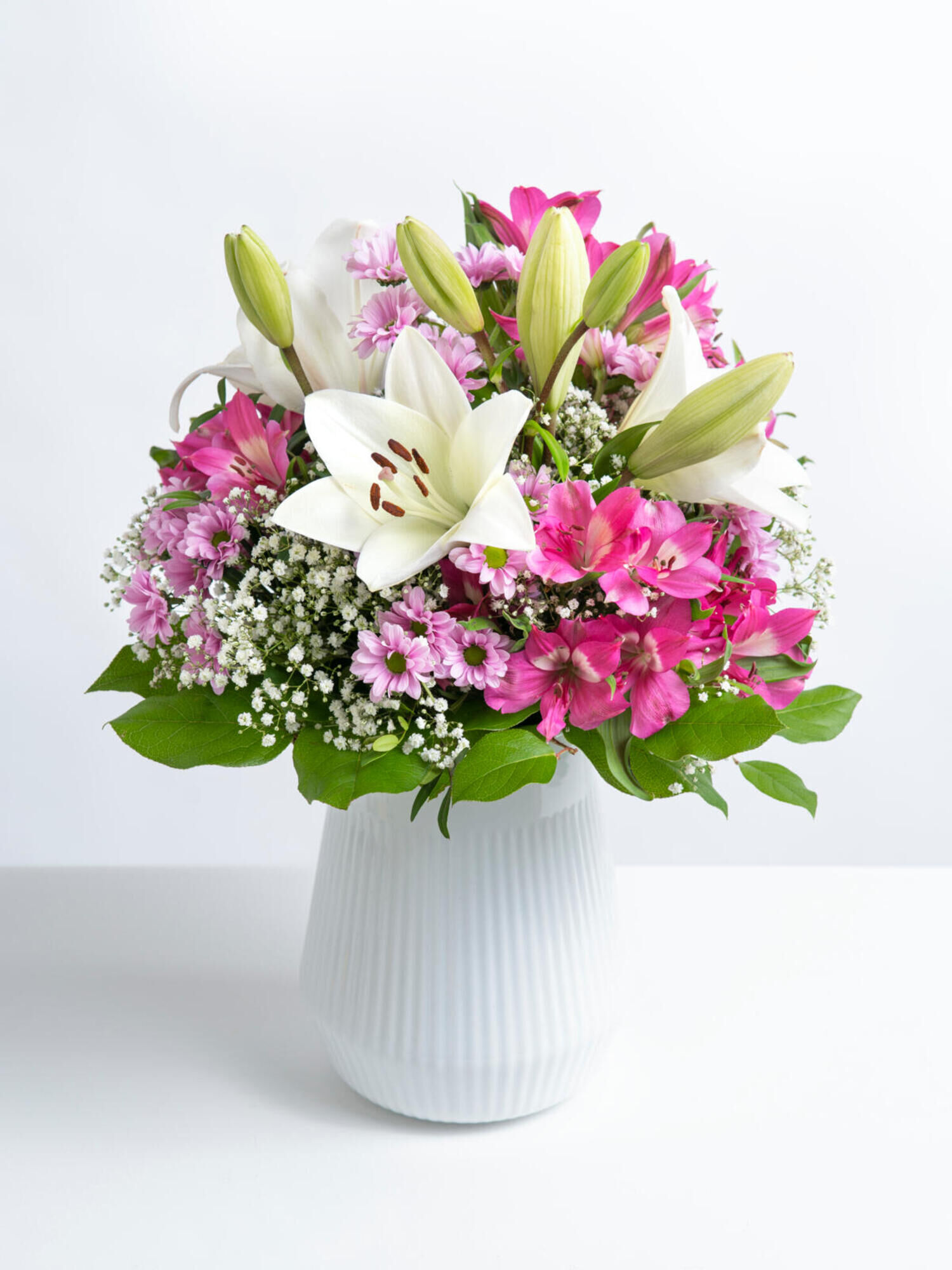 Zauberhafter Augenblick - Hauptblüte: Alstromerien, Lilien - Hauptfarbe: Pink, Rosa, Weiß