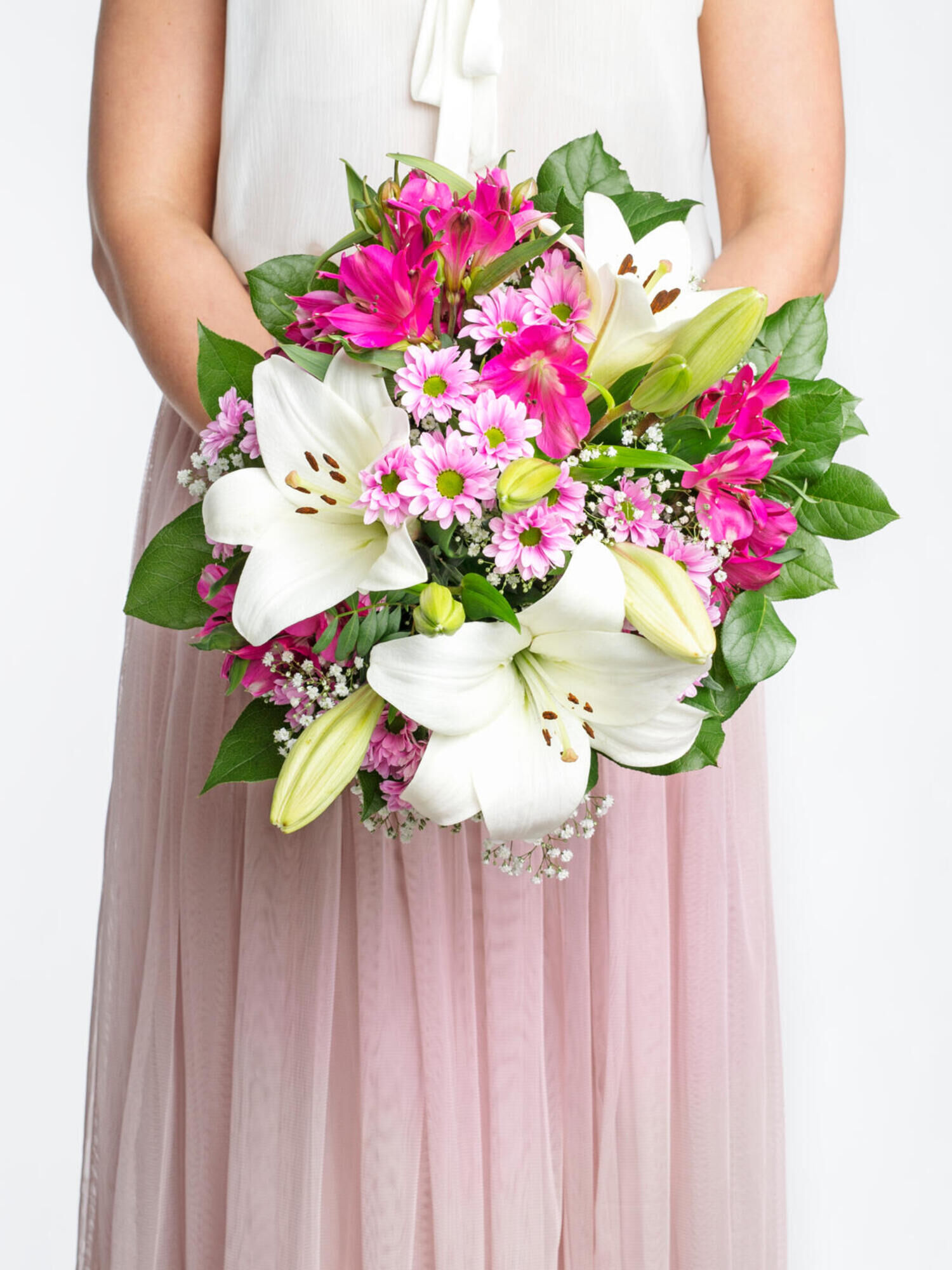 Zauberhafter Augenblick - Hauptblüte: Alstromerien, Lilien - Hauptfarbe: Pink, Rosa, Weiß