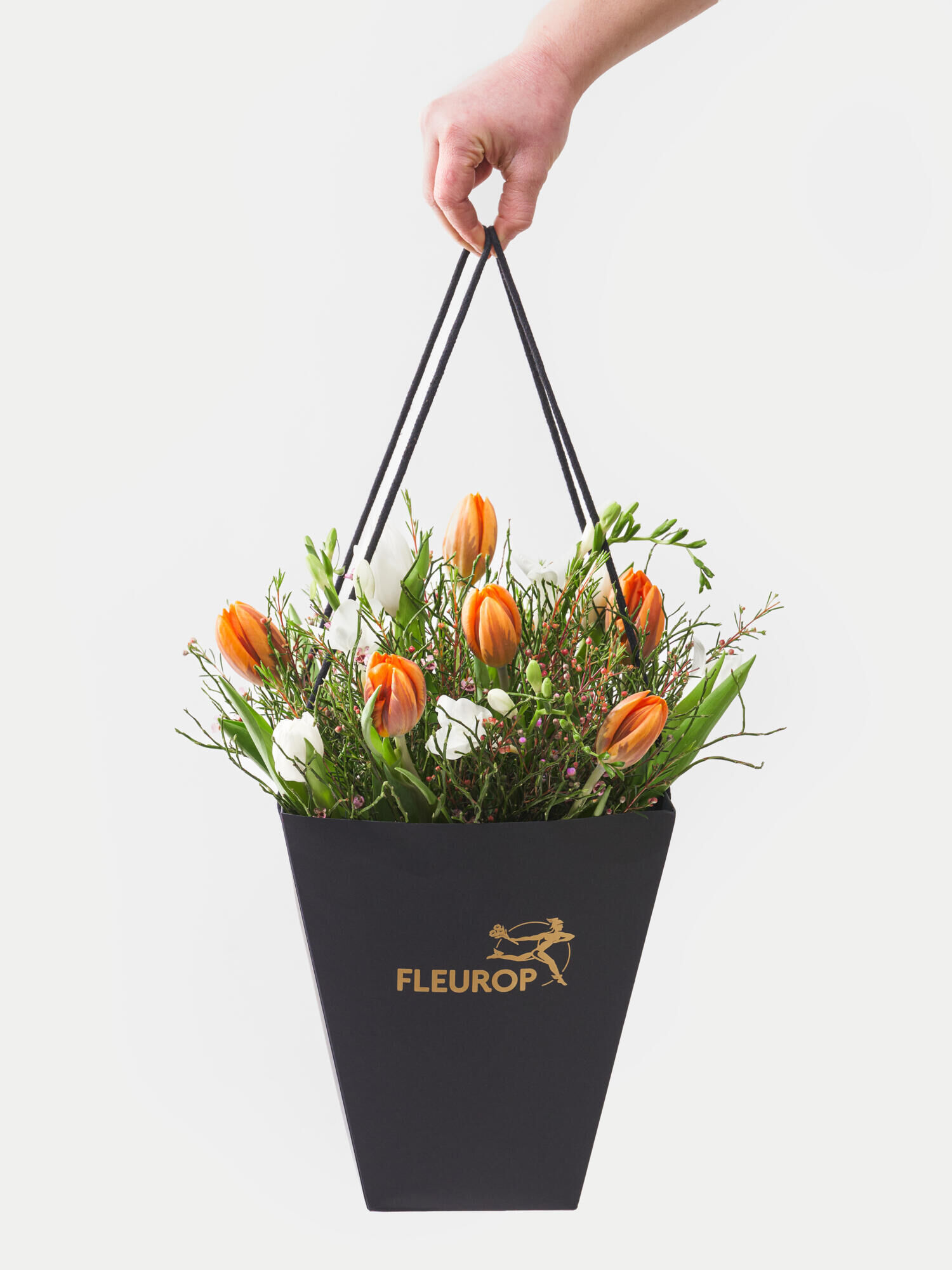 Kleine Aufmunterung - Hauptblüte: Freesien, Tulpen - Hauptfarbe: Orange, Weiß