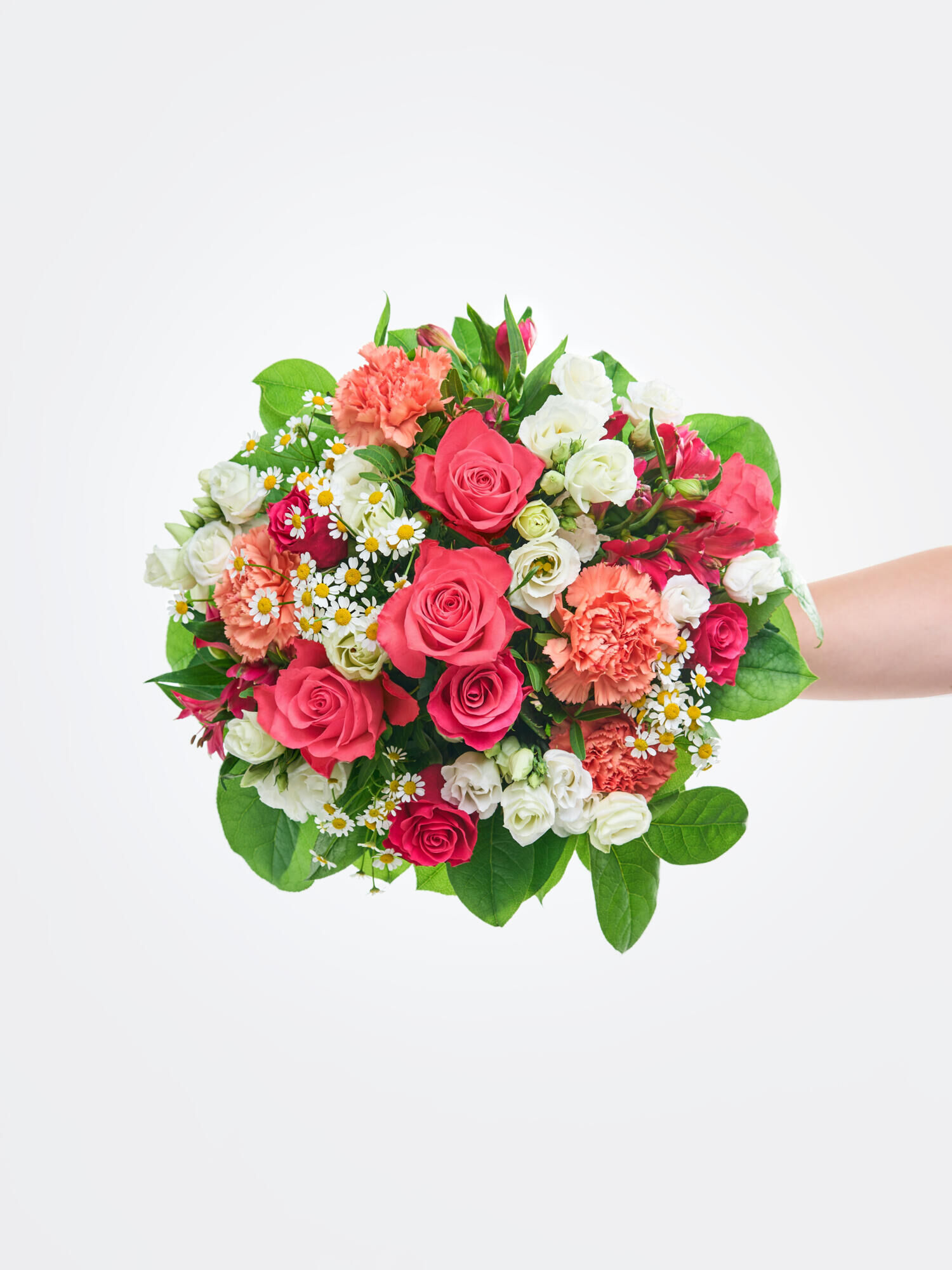 Because I Love You - Main Colors: APRICOT, PINK, WHITE - Main Flowers: ALSTROEMERIA, CARNATIONS, ROSES