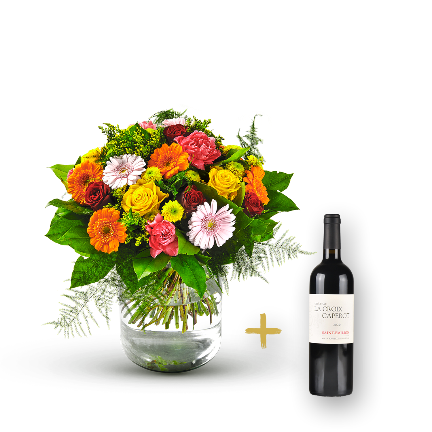 Colorful bouquet with St-Emilion