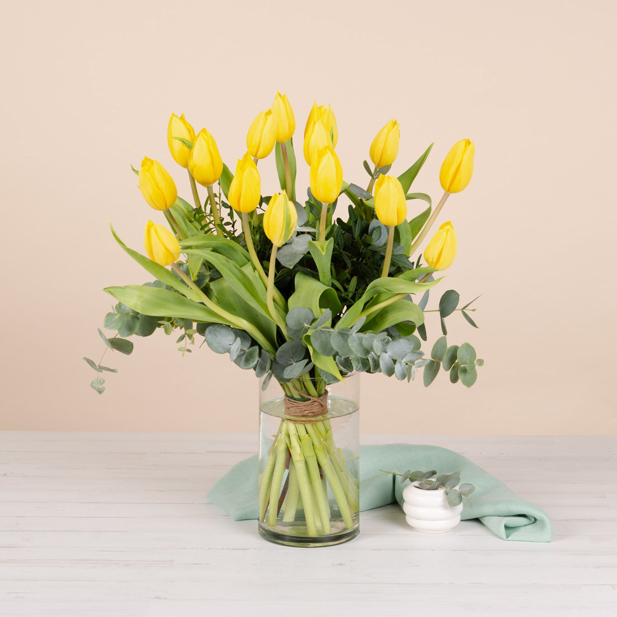 Yellow tulips bouquet