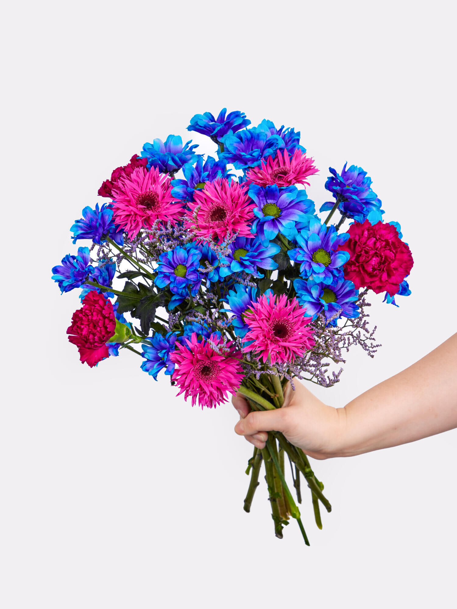 Dopamin Crush - Hauptblüte: Chrysanthemen, Germini, Nelken - Hauptfarbe: Blau, Pink