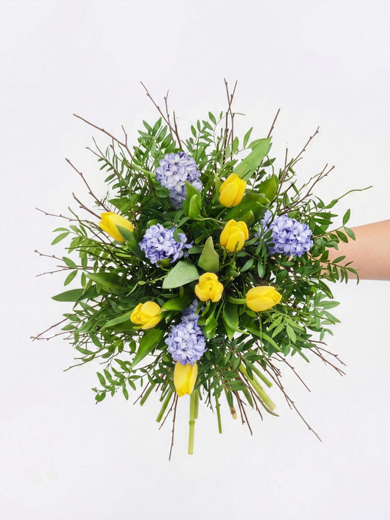 Strauß der Woche - Hauptblüte: Tulpen - Hauptfarbe: Blau, Gelb