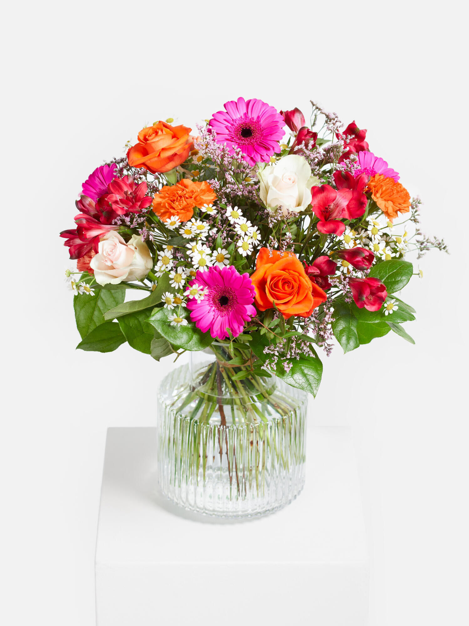 1000 Küsse  - Hauptblüte: Alstromerien, Germini, Nelken, Rosen - Hauptfarbe: Bunt