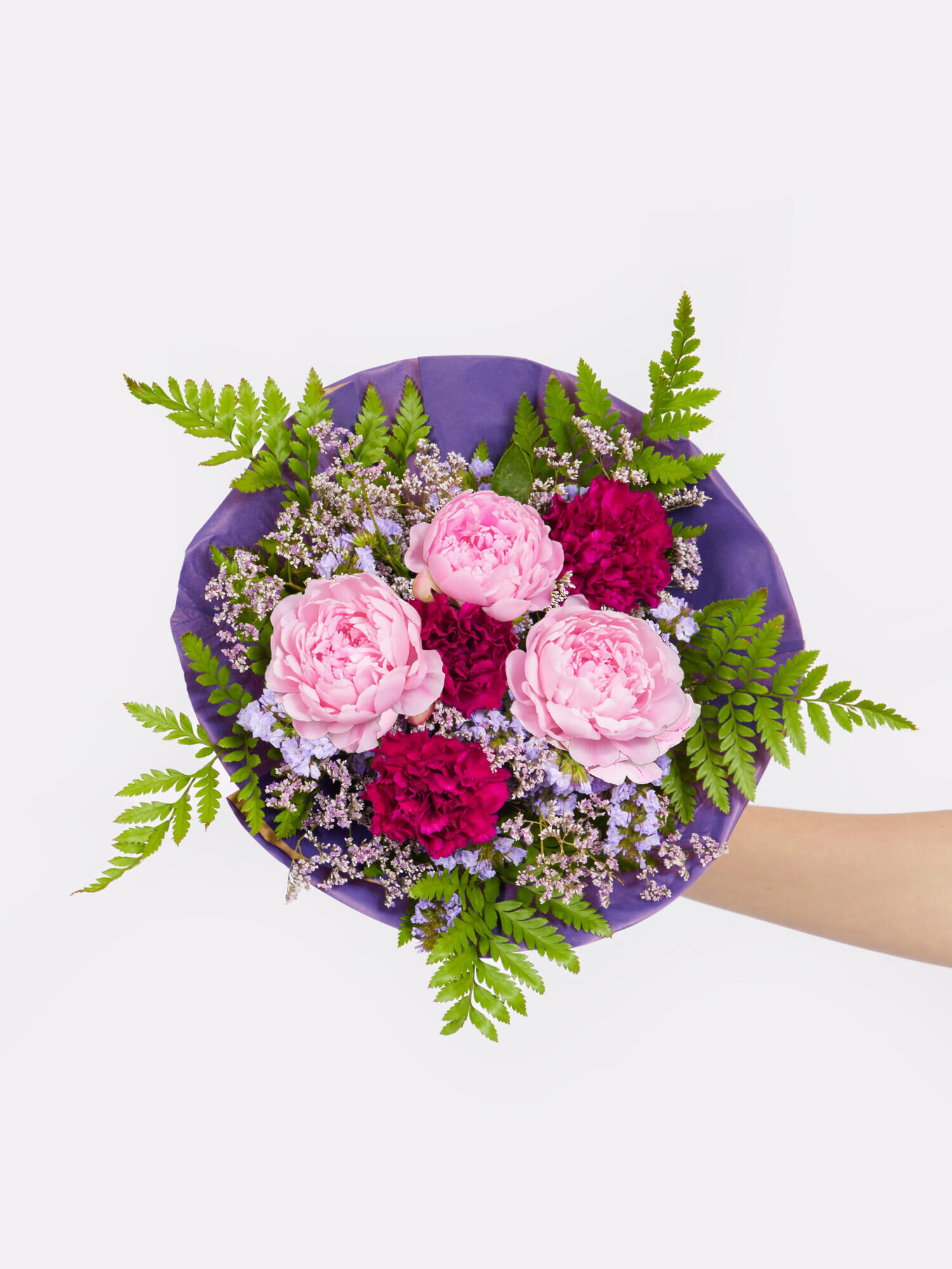 Pfingstrosenzauber - Hauptblüte: Nelken, Pfingstrosen - Hauptfarbe: Rosa, Violett