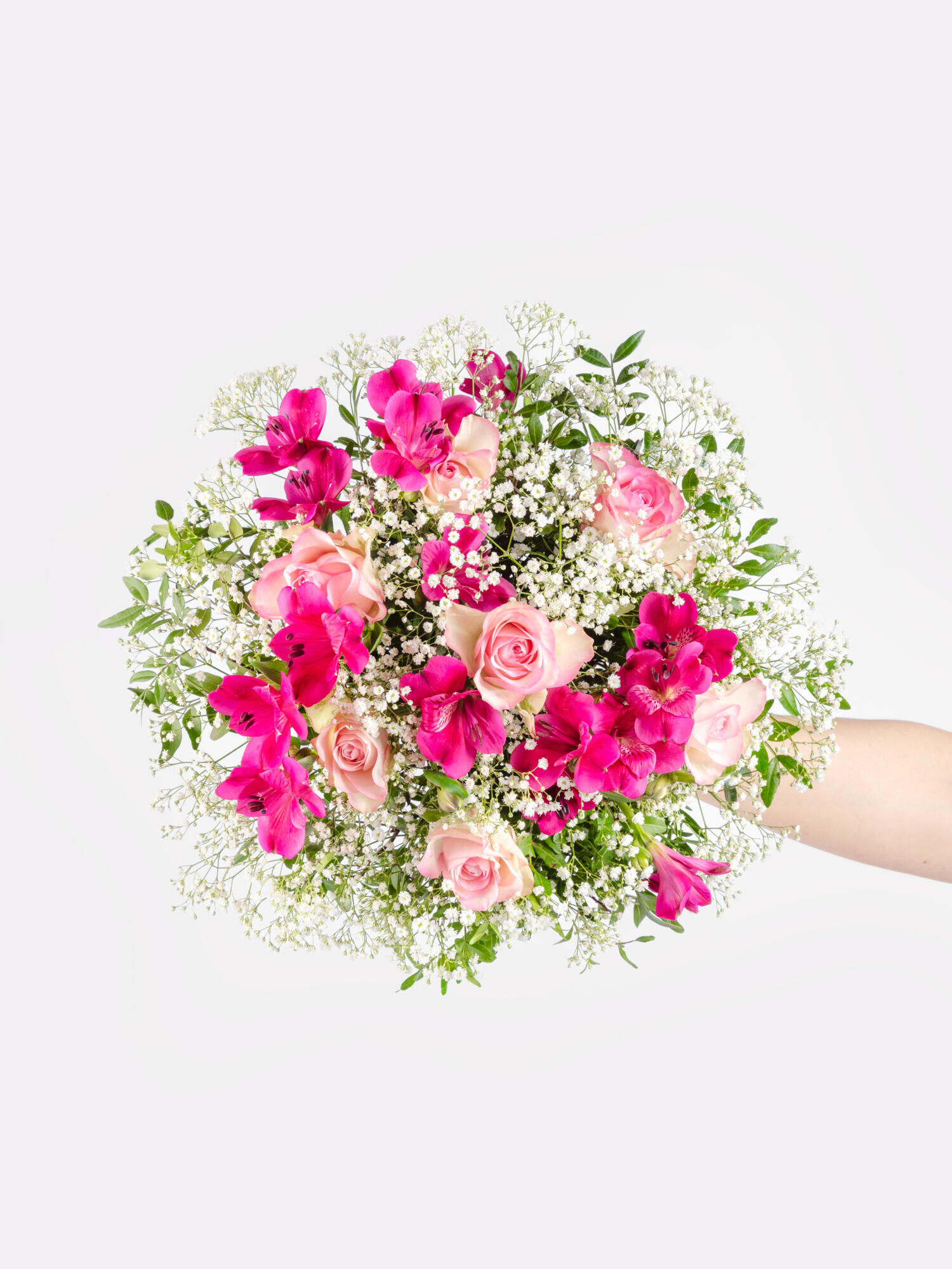 Strauß der Woche - Hauptblüte: Alstromerien, Rosen - Hauptfarbe: Pink, Rosa