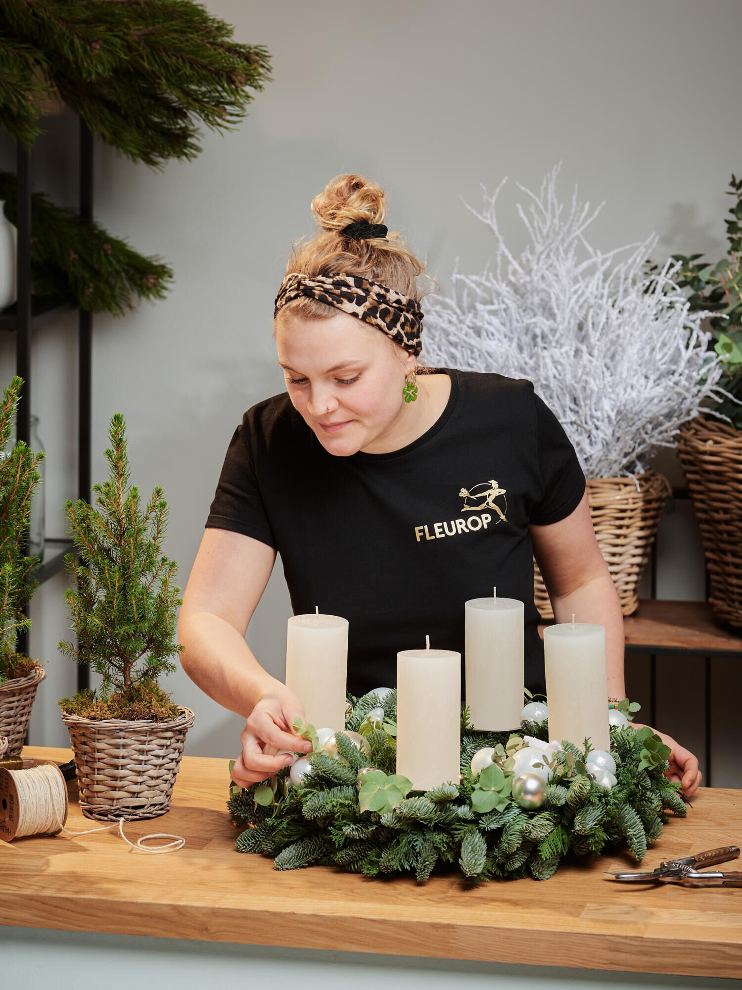 Adventskranz Schneeflöckchen