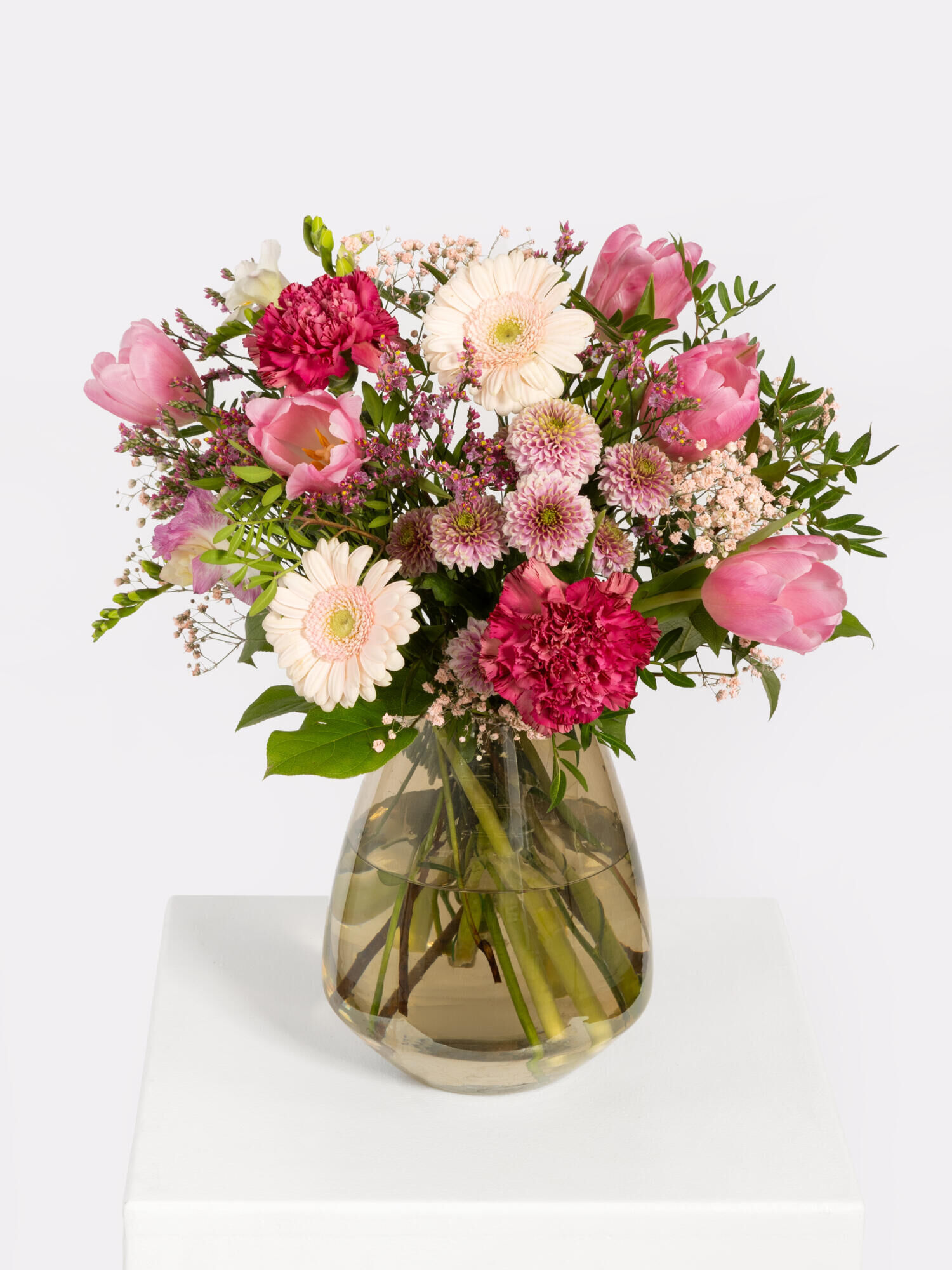 Sweet as Candy - Hauptblüte: Freesien, Germini, Nelken, Tulpen - Hauptfarbe: Rosa