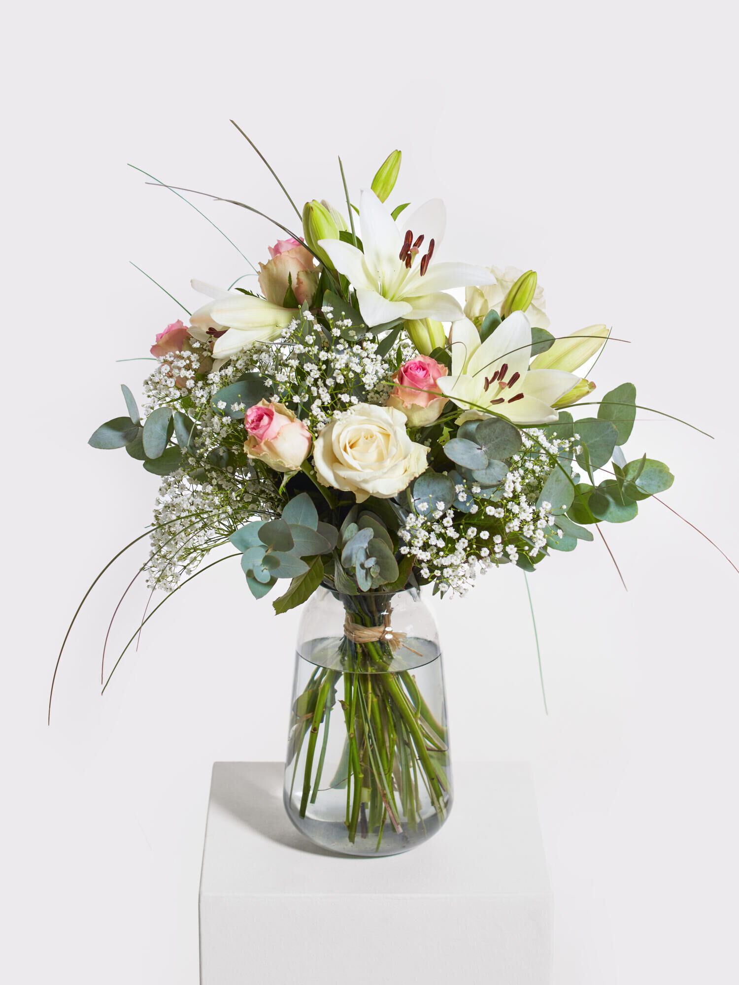 Bonny Marvellous - Hauptblüte: Lilien, Rosen - Hauptfarbe: Rosa, Weiß