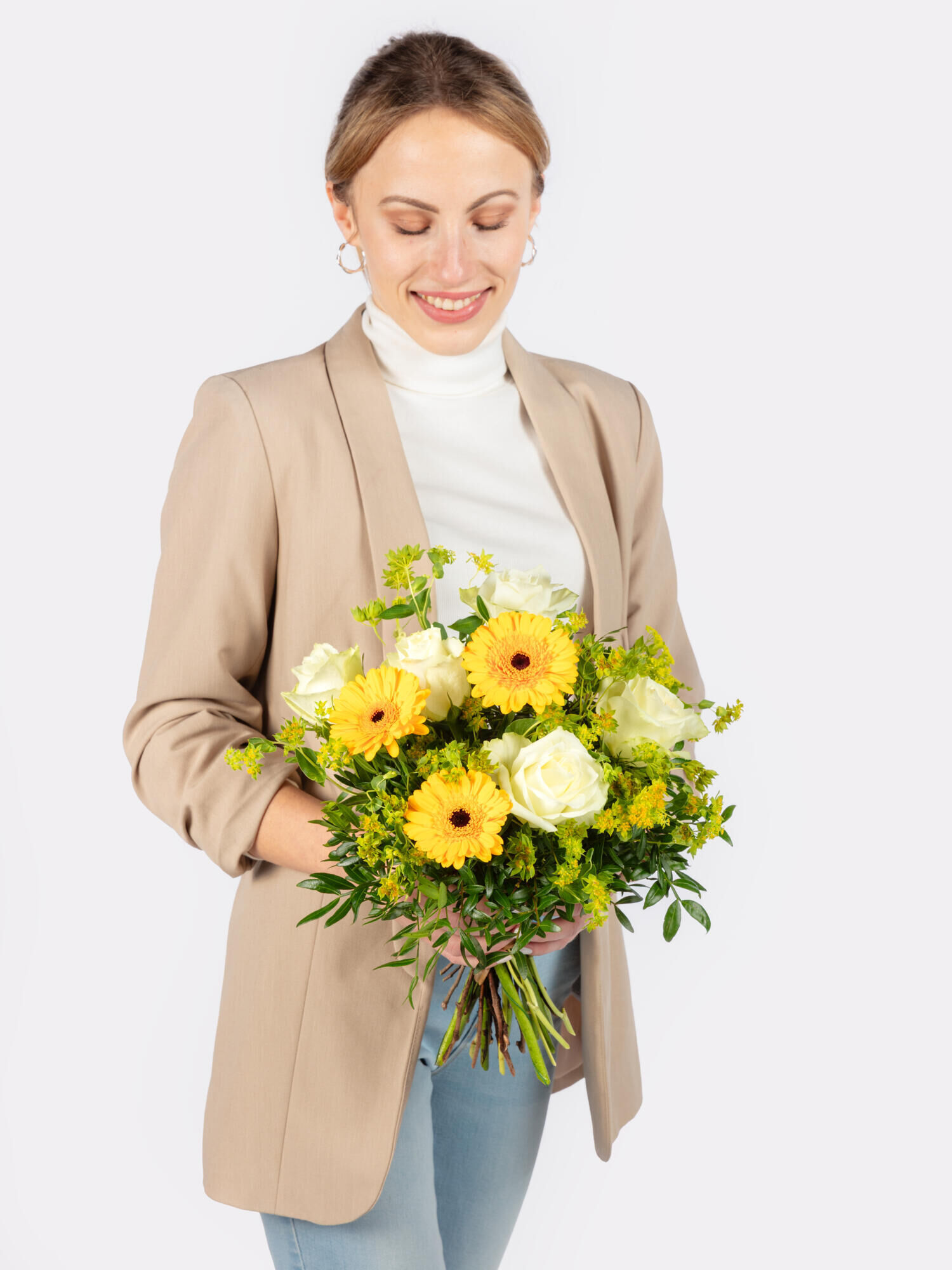 Strauß der Woche - Hauptblüte: Germini, Rosen - Hauptfarbe: Gelb