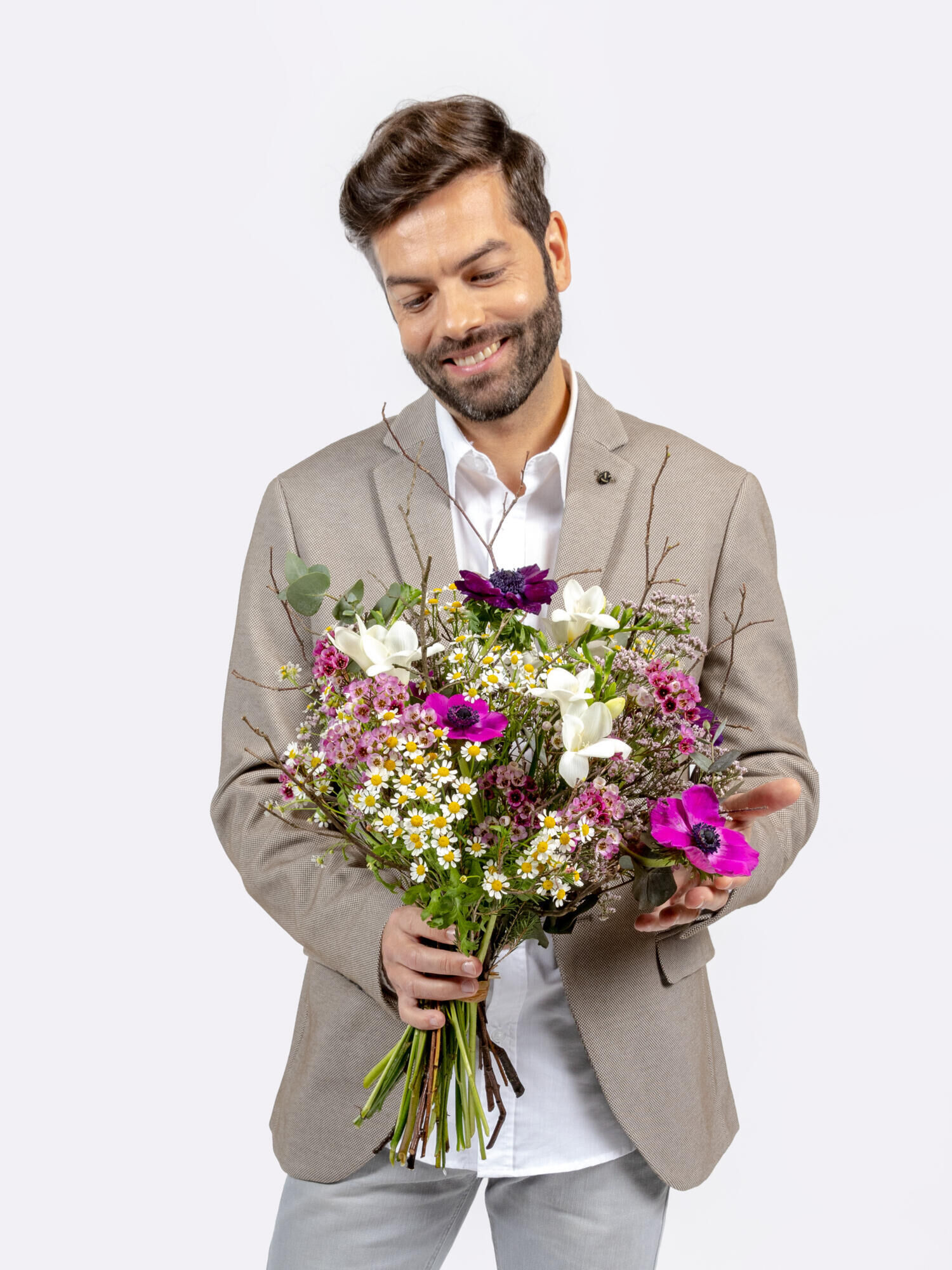 Erster Frühlingsmorgen - Hauptblüte: Freesien - Hauptfarbe: Pink, Violett, Weiß