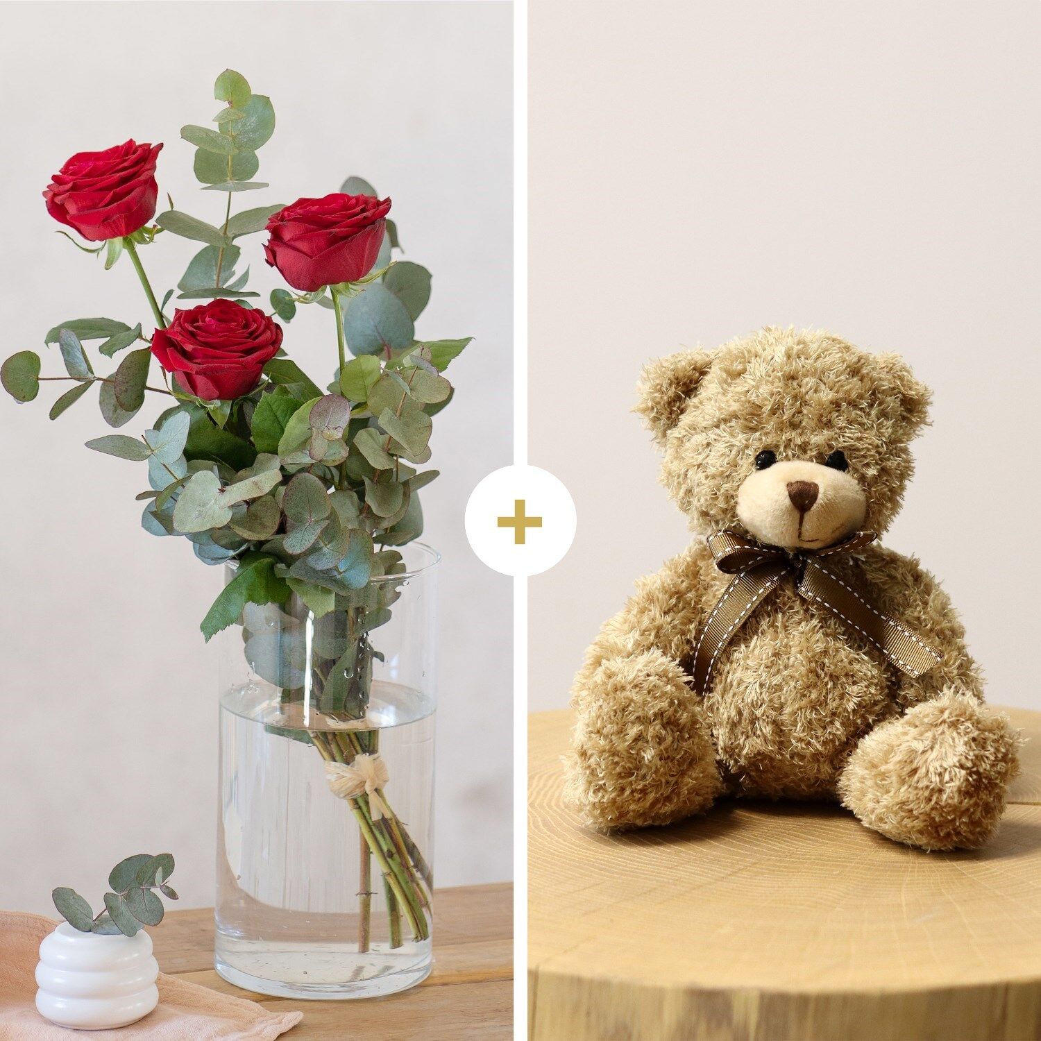 Tercia Red roses and teddy bear