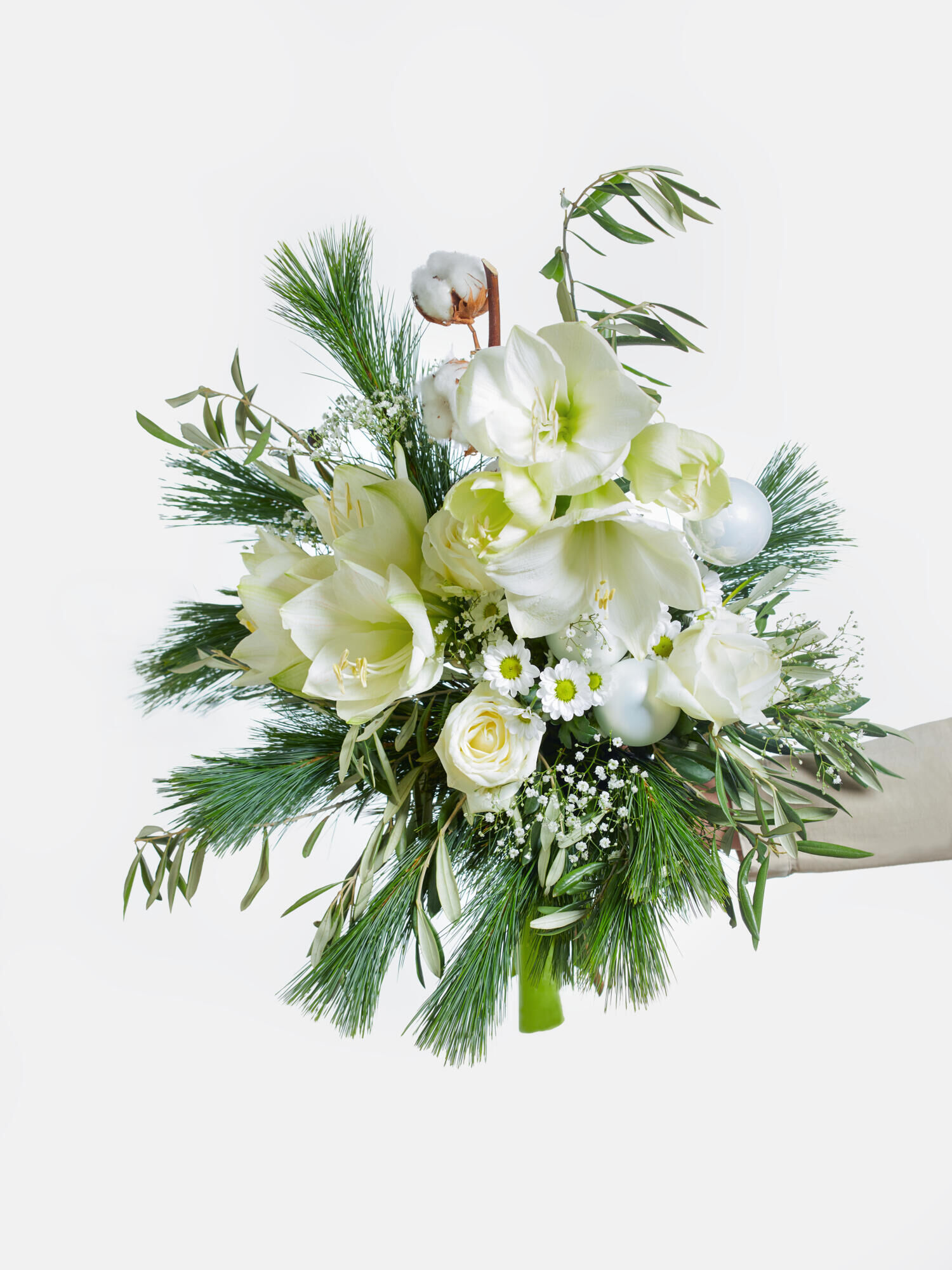 Winterliebe - Hauptblüte: Amaryllis, Rosen - Hauptfarbe: Weiß