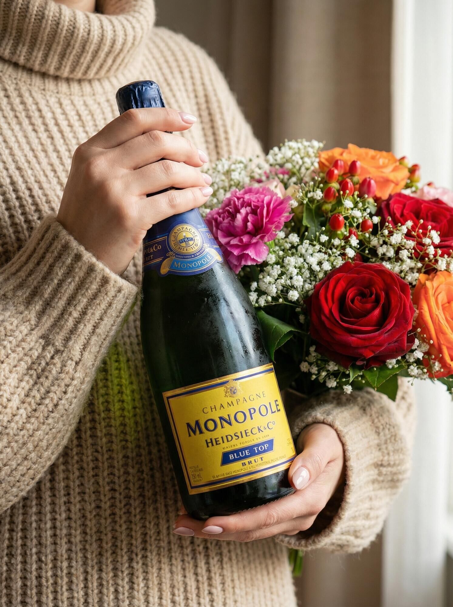 Spritzige Glückwünsche mit Champagner