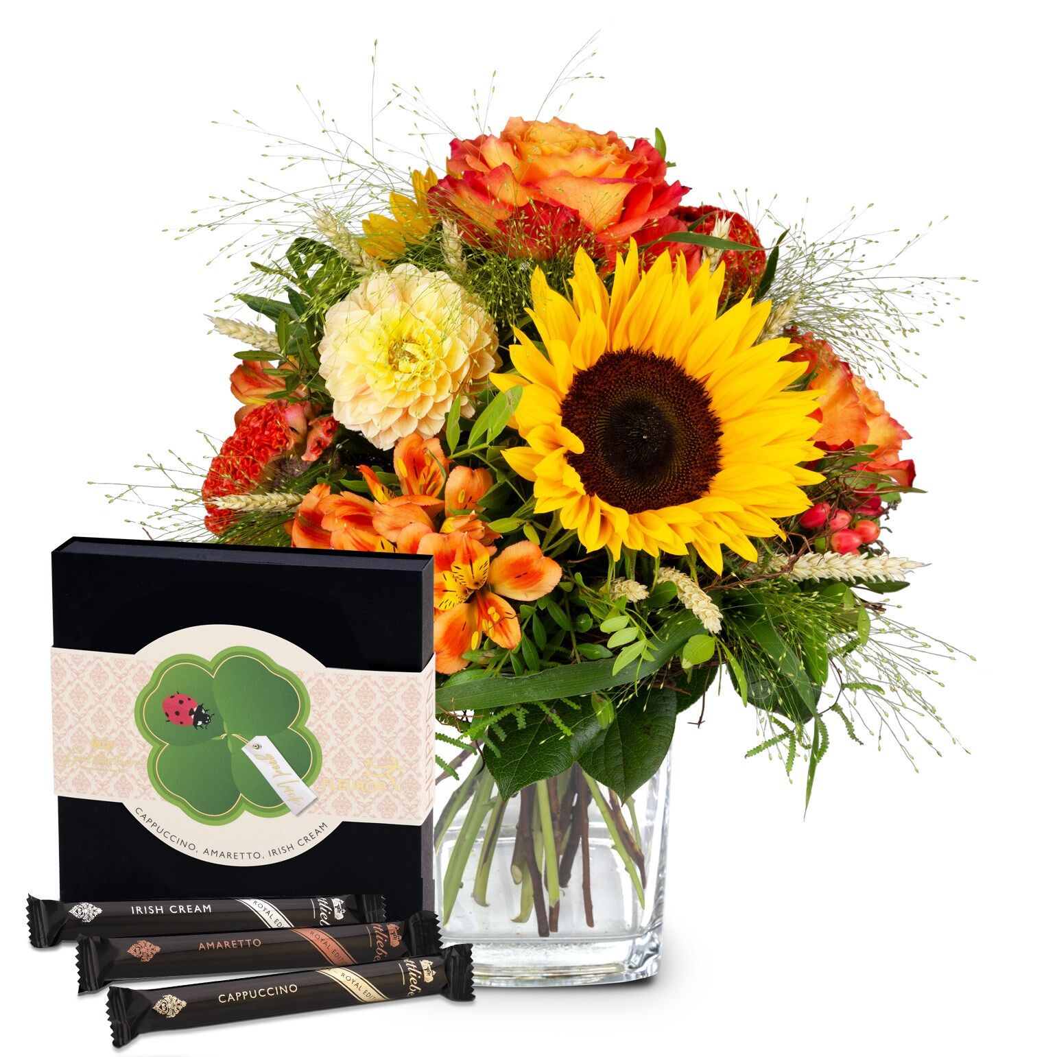 Flower bouquet 'Smiley' with Gottlieber Hueppen 'Good Luck'