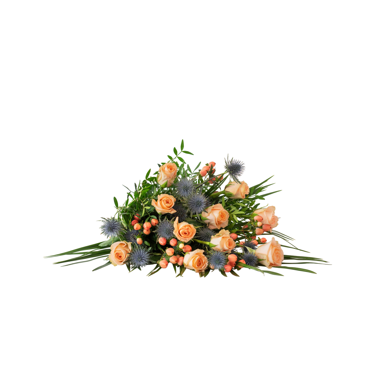 Funeral Bouquet Small Winter Spring Flowers W Ribbon 240167