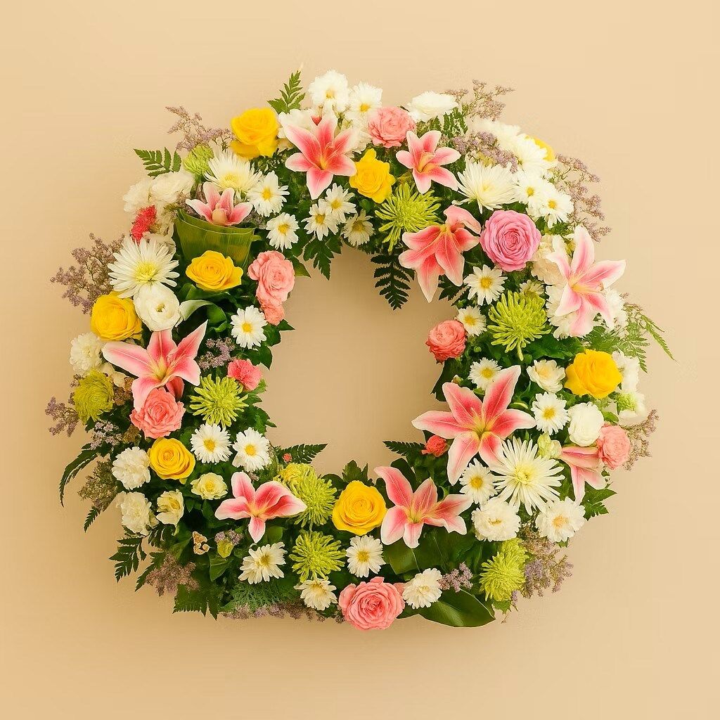 Multicolored Funeral Wreath