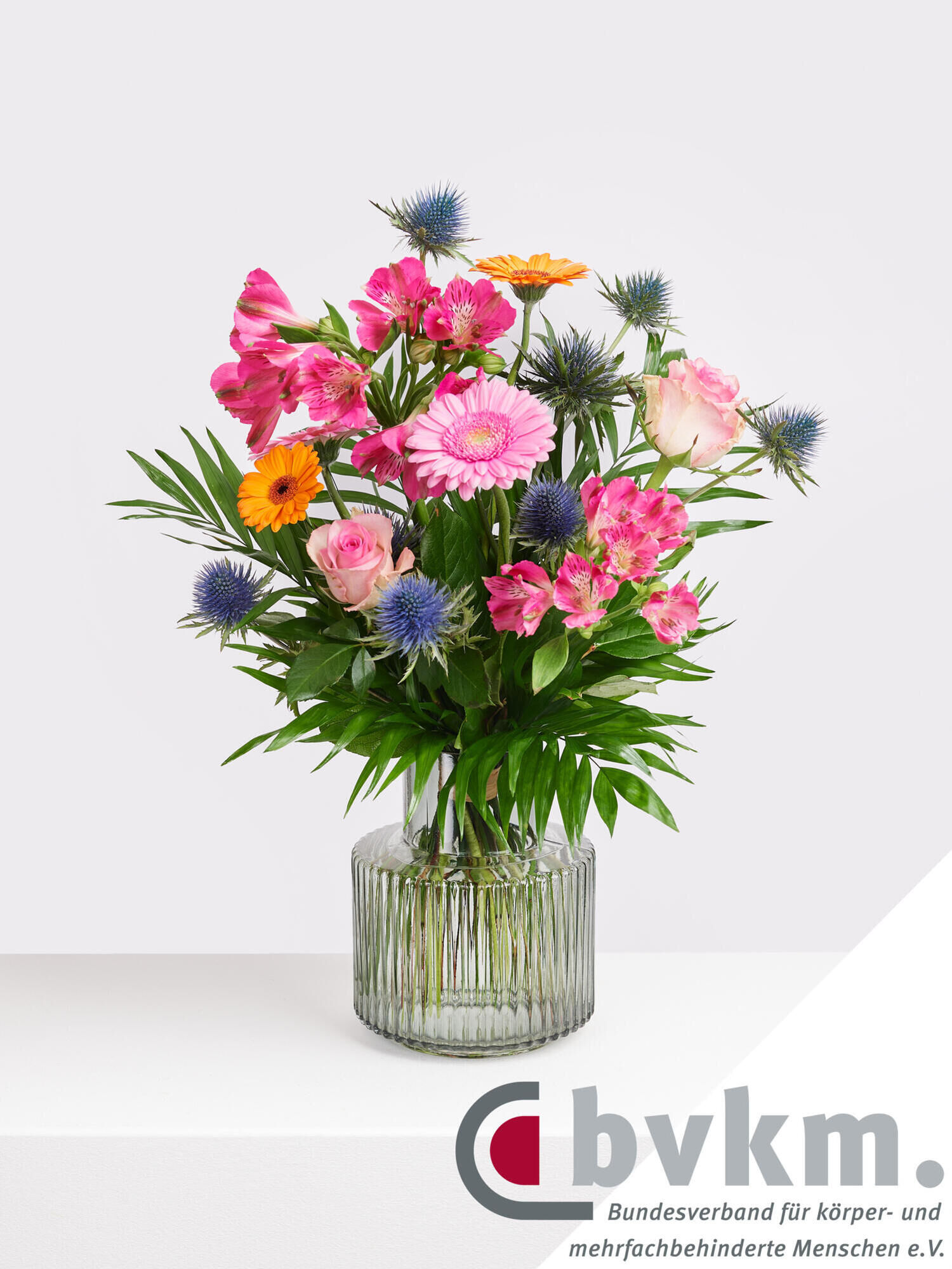 Charity Strauß - Hauptblüte: Alstromerien, Germini, Rosen - Hauptfarbe: Bunt, Orange, Pink, Rosa