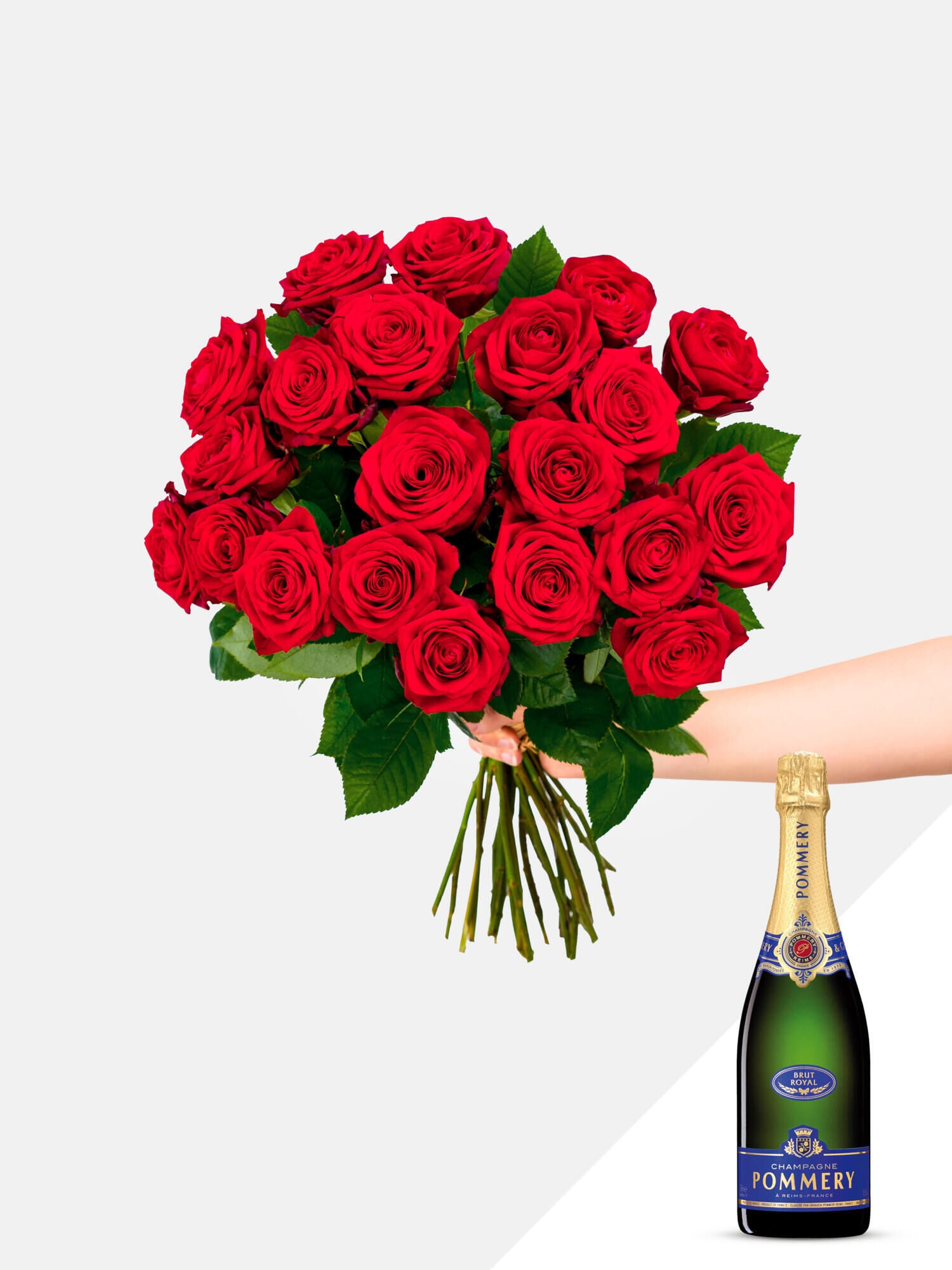 French Love mit Champagner - Hauptblüte: Rosen - Hauptfarbe: Rot