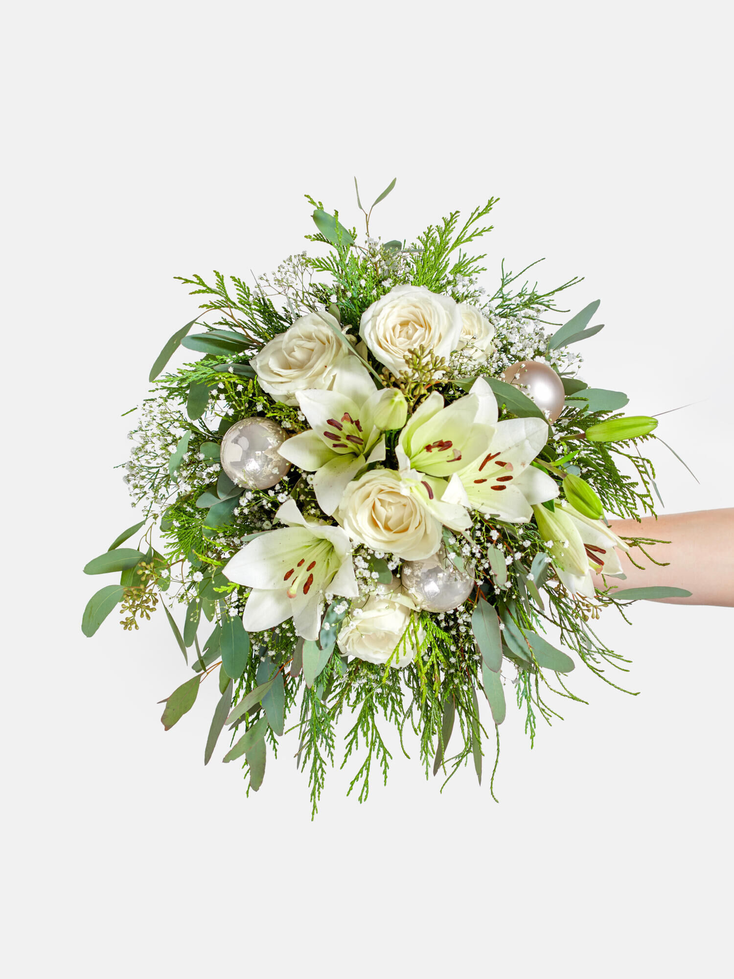 Schneezauber - Hauptblüte: Lilien, Rosen - Hauptfarbe: Weiß