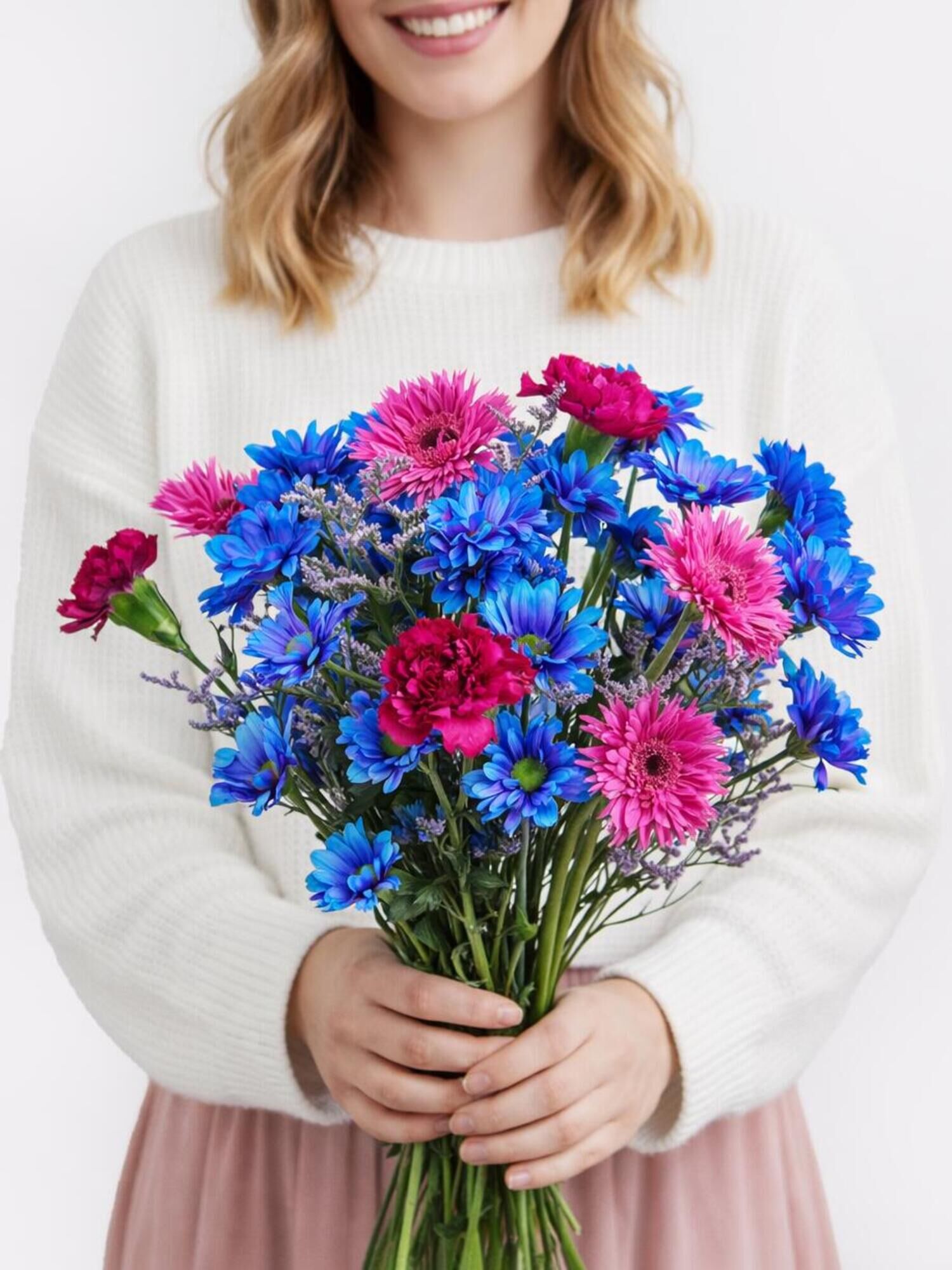 Dopamin Crush - Hauptblüte: Chrysanthemen, Germini, Nelken - Hauptfarbe: Blau, Pink