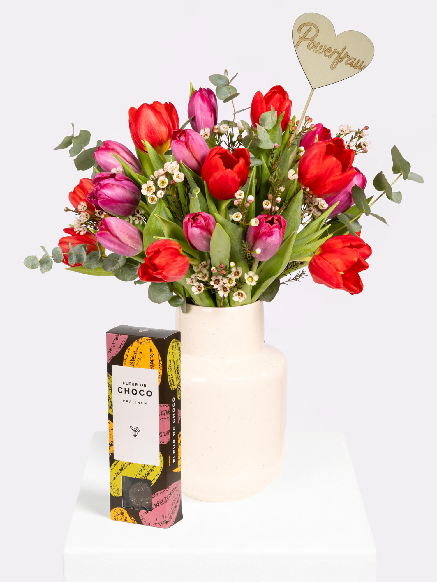 Flowerpower für Powerfrauen - Hauptblüte: Tulpen - Hauptfarbe: Rosa, Rot