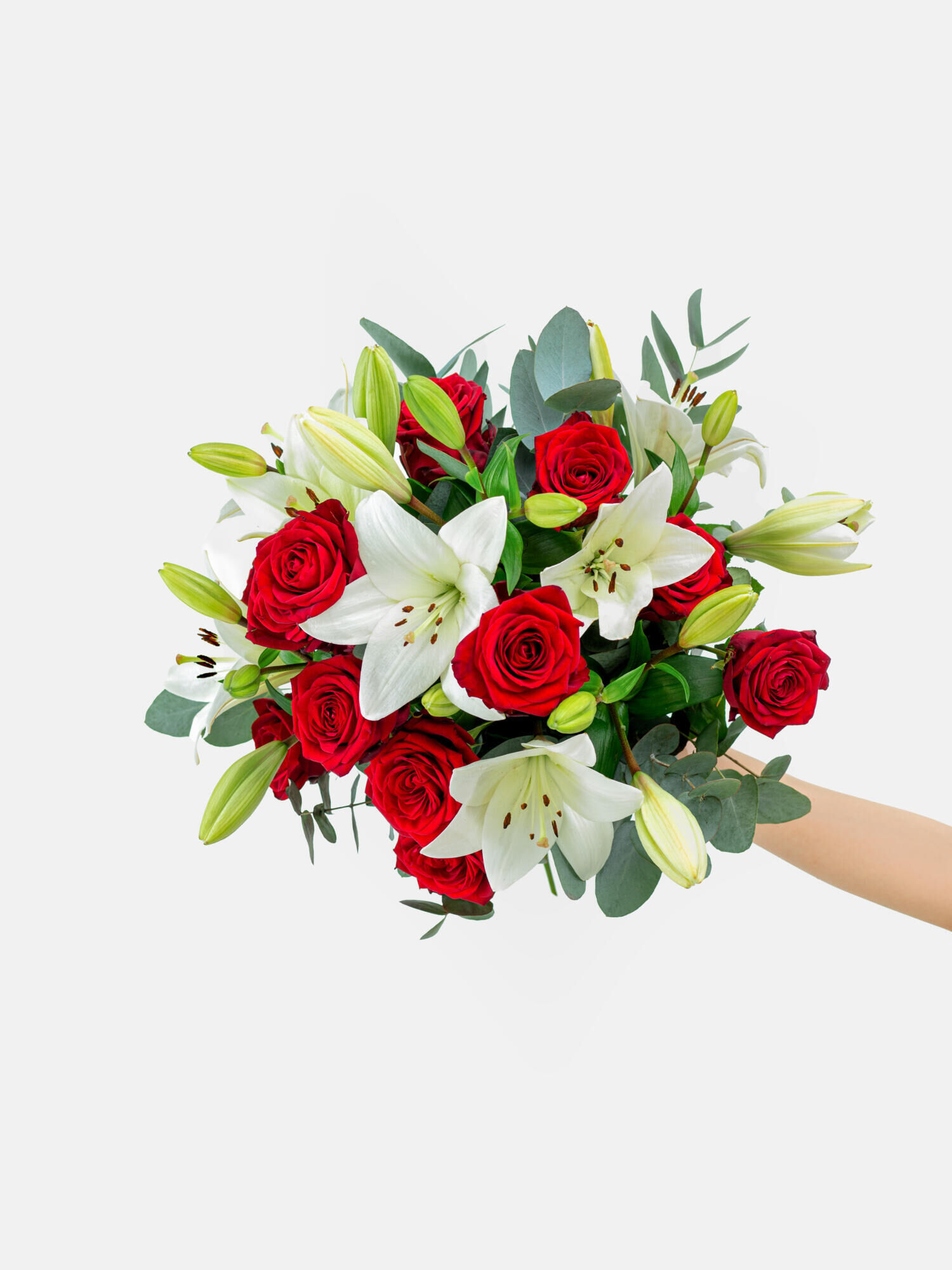 Ti Amo - Hauptblüte: Lilien, Rosen - Hauptfarbe: Rot, Weiß