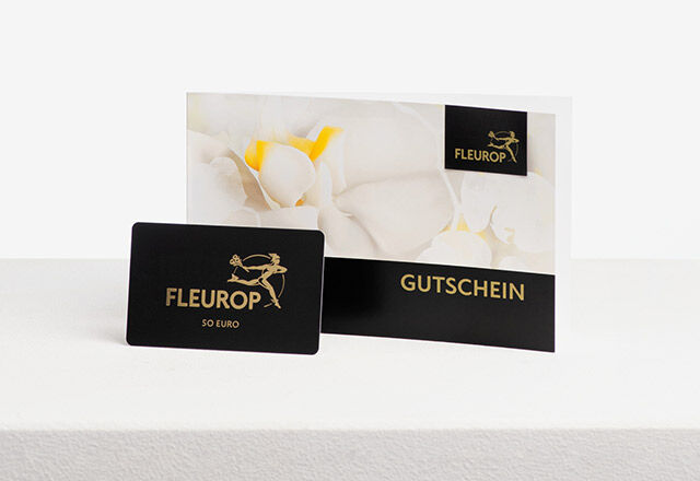 Fleurop-Gutscheinkarte und Umschlag
