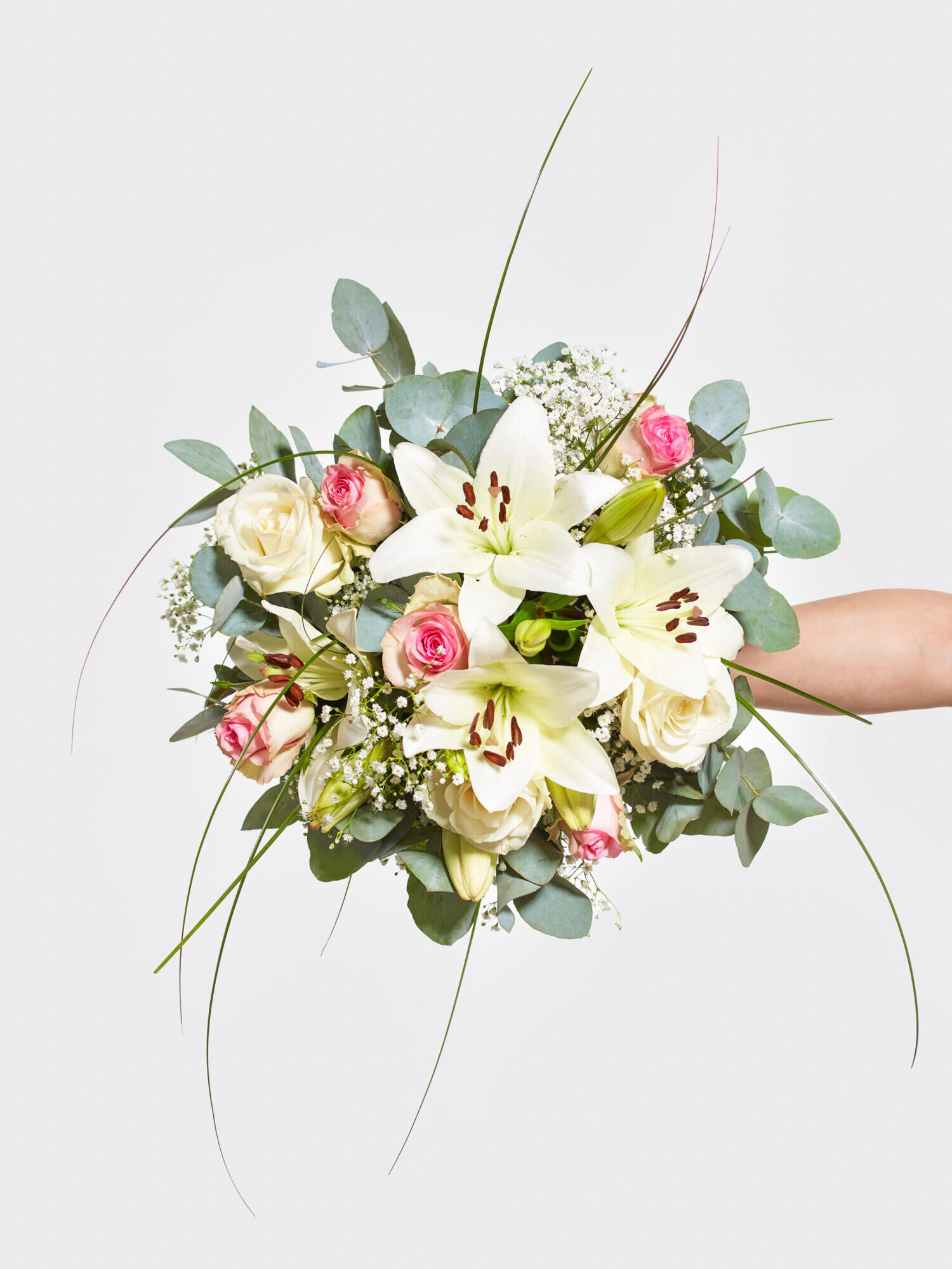 Bonny Marvellous - Hauptblüte: Lilien, Rosen - Hauptfarbe: Rosa, Weiß