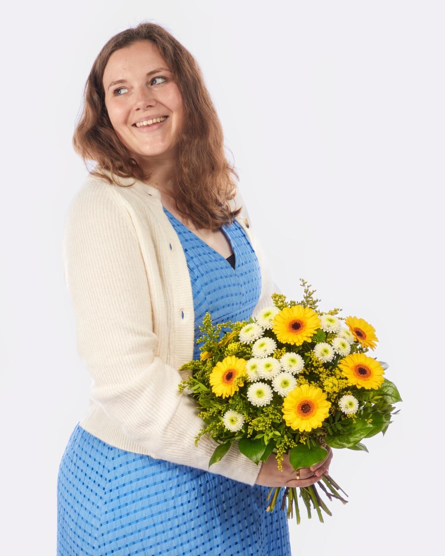 Strauß der Woche - Hauptblüte: Germini - Hauptfarbe: Gelb, Weiß