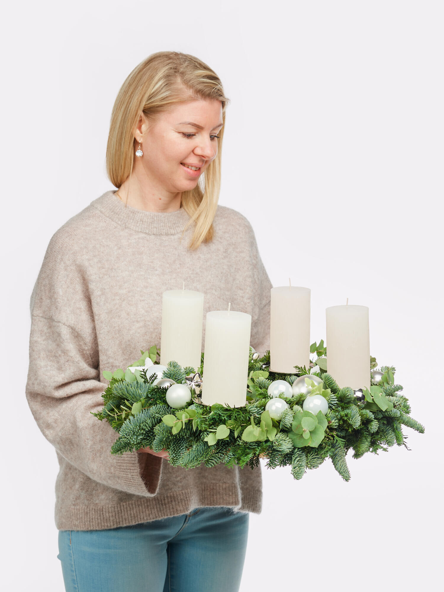 Adventskranz Schneeflöckchen