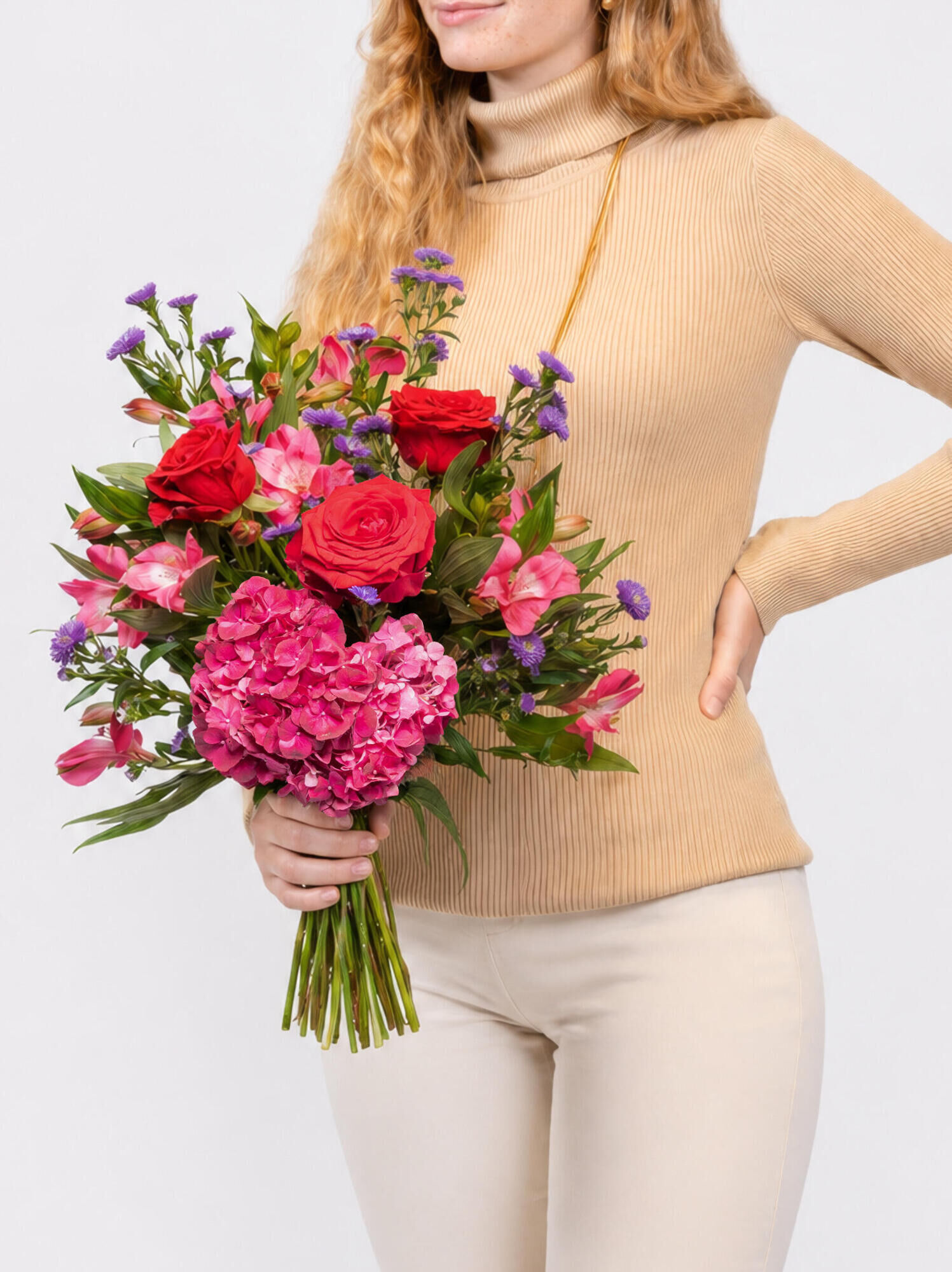 Heartbeat - Hauptblüte: Alstromerien, Hortensien, Rosen - Hauptfarbe: Rosa, Rot