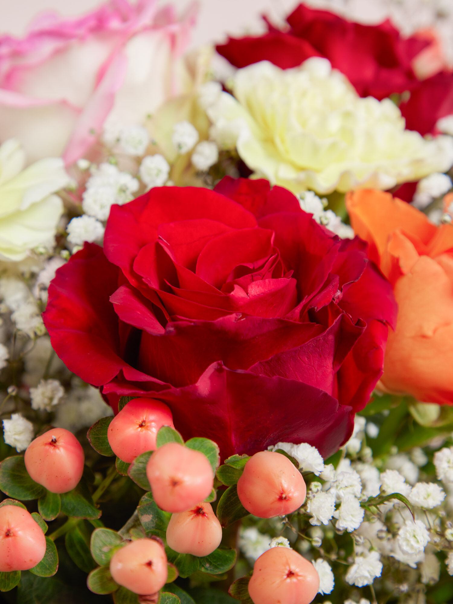 Happy Birthday to You - Hauptblüte: Rosen - Hauptfarbe: Orange, Rosa, Rot