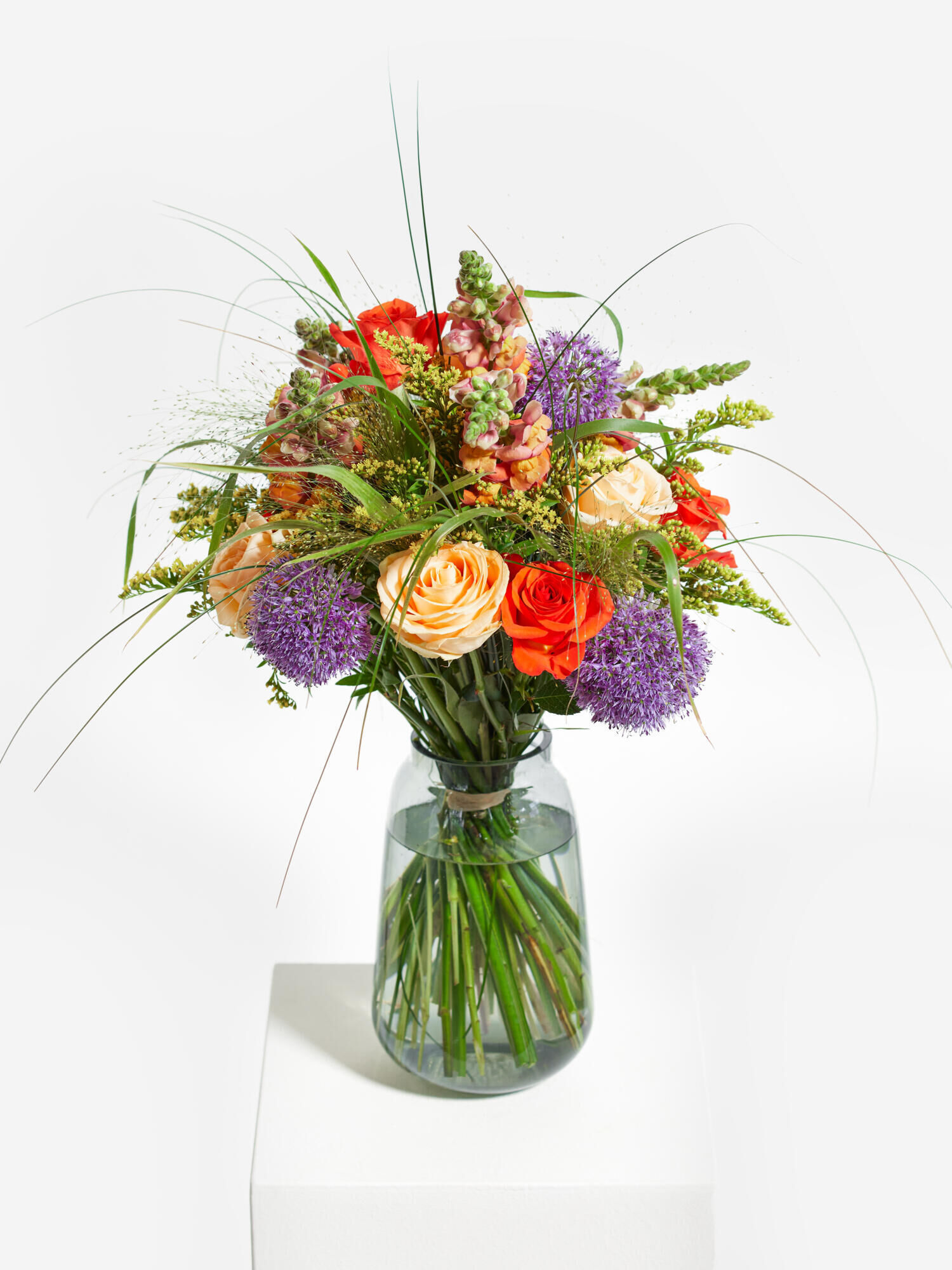 Sun-kissed - Main Colors: APRICOT, ORANGE, PURPLE - Main Flowers: ROSES
