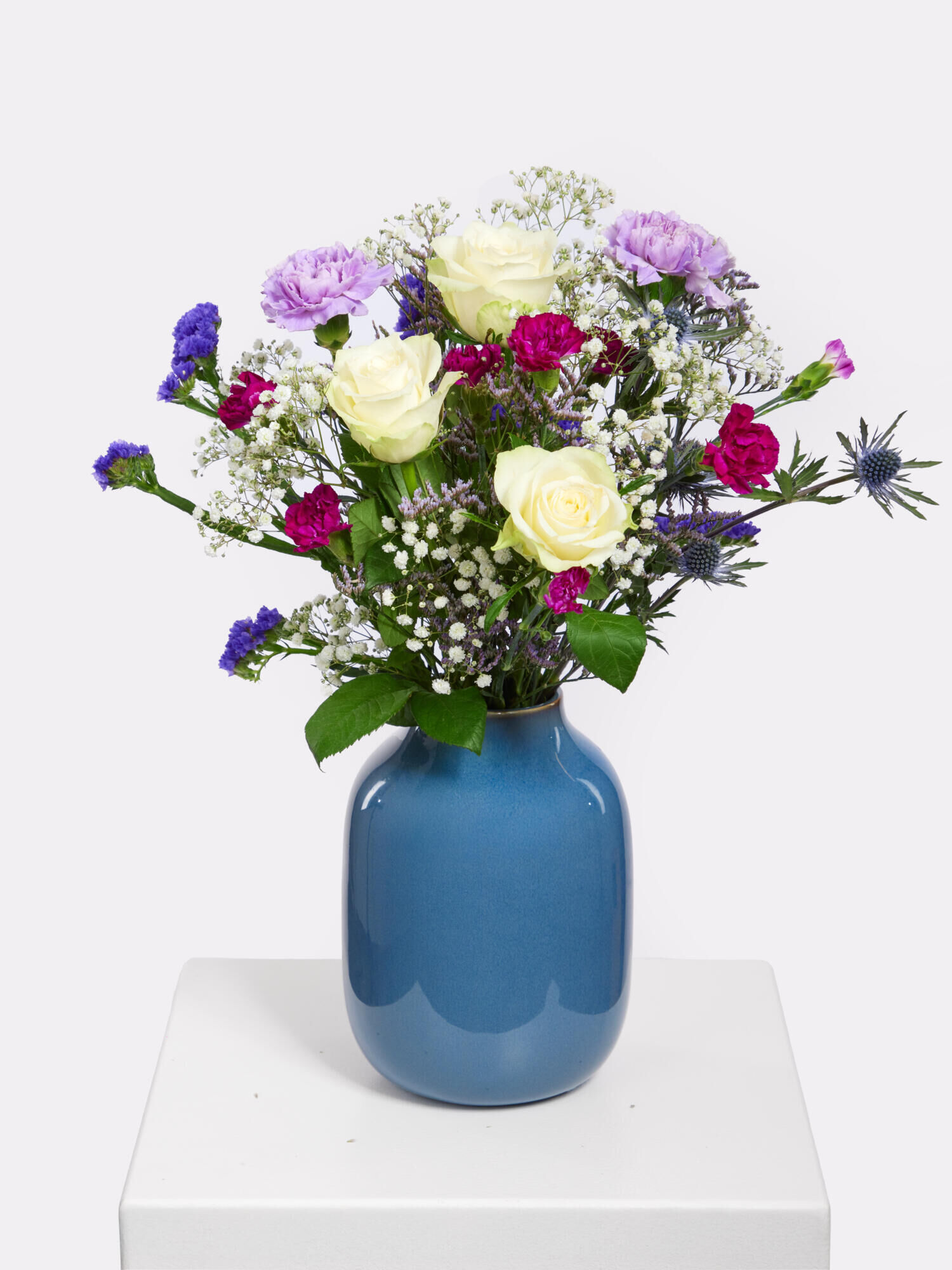 Congratulations - Main Colors: PURPLE, WHITE - Main Flowers: CARNATIONS, ROSES