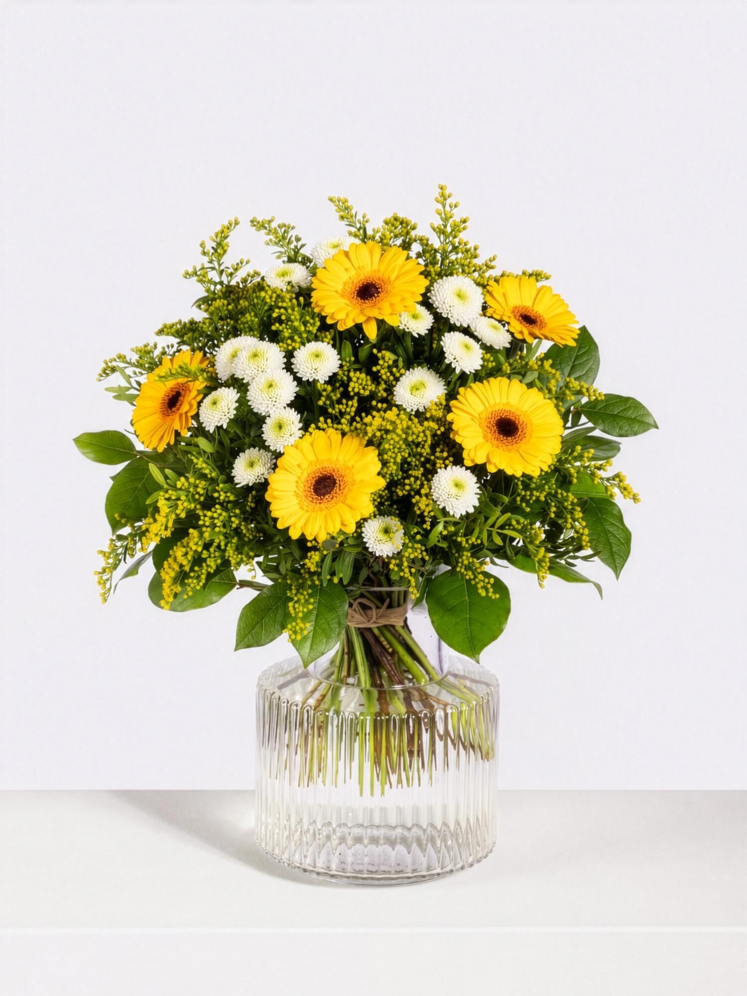 Strauß der Woche - Hauptblüte: Germini - Hauptfarbe: Gelb, Weiß