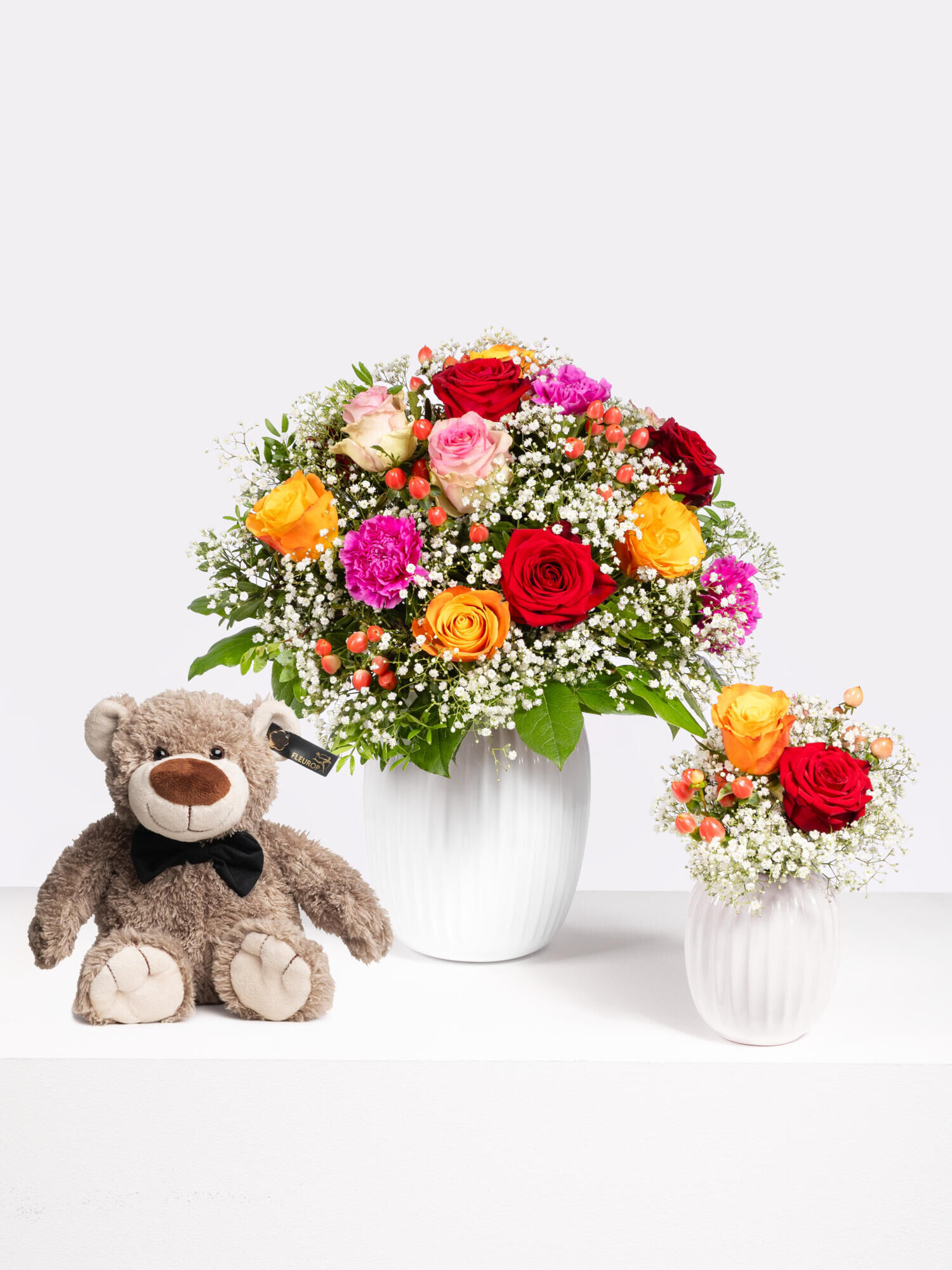 Mutter‑Kind‑Strauß mit Teddy "Felix"