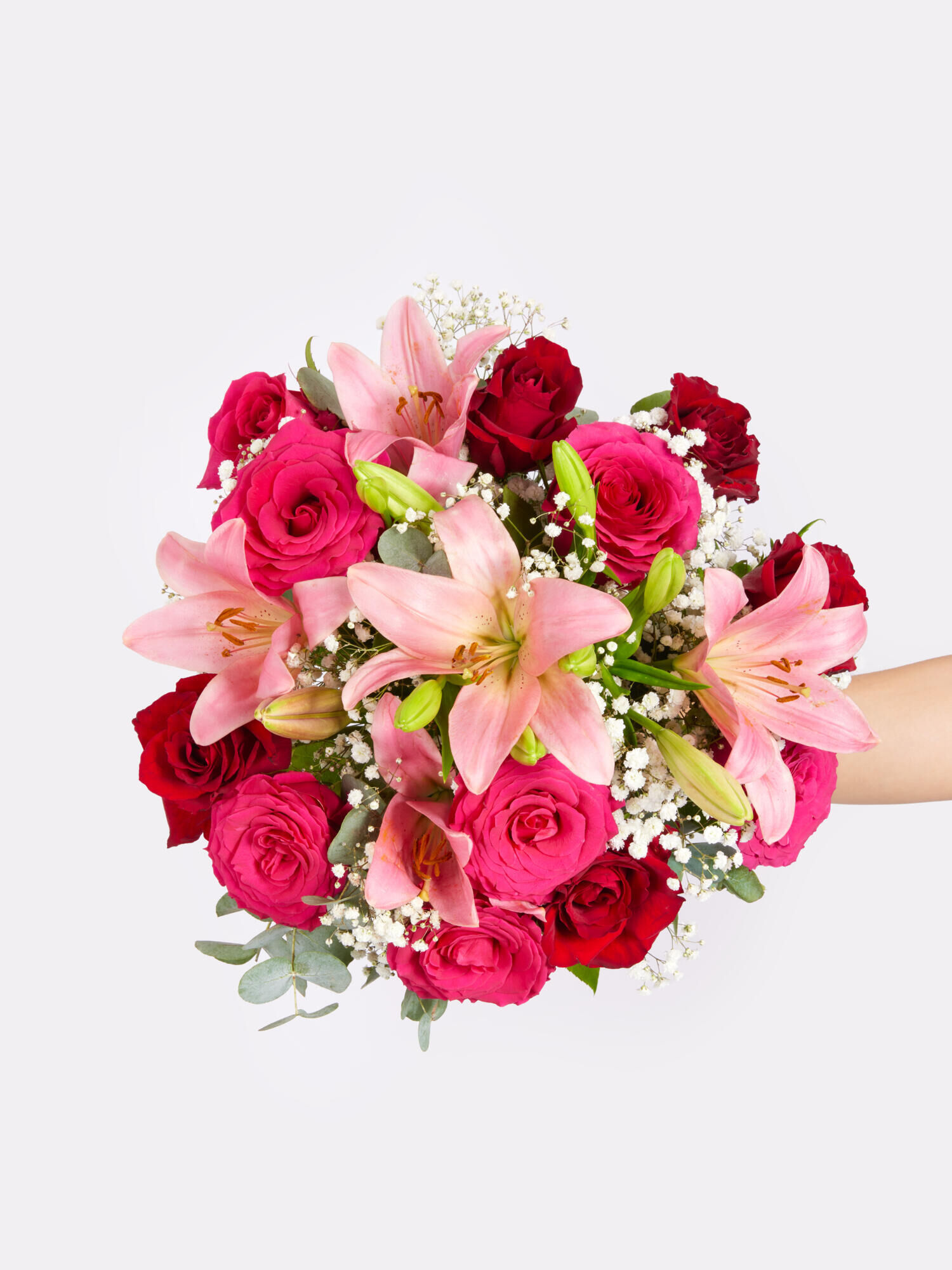Glamorous Charm - Hauptblüte: Lilien, Rosen - Hauptfarbe: Pink, Rosa, Rot
