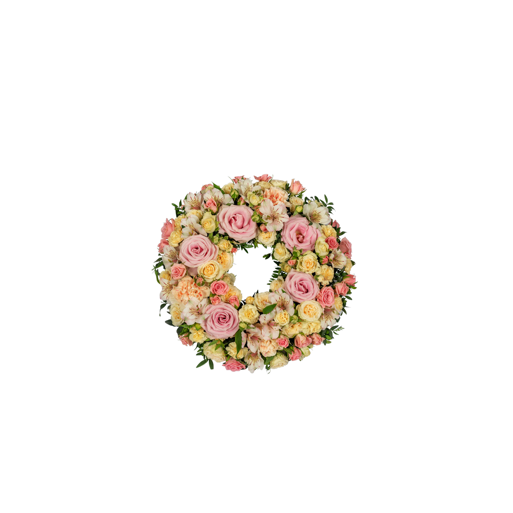 Funeral Wreath Pastels w ribbon 248026