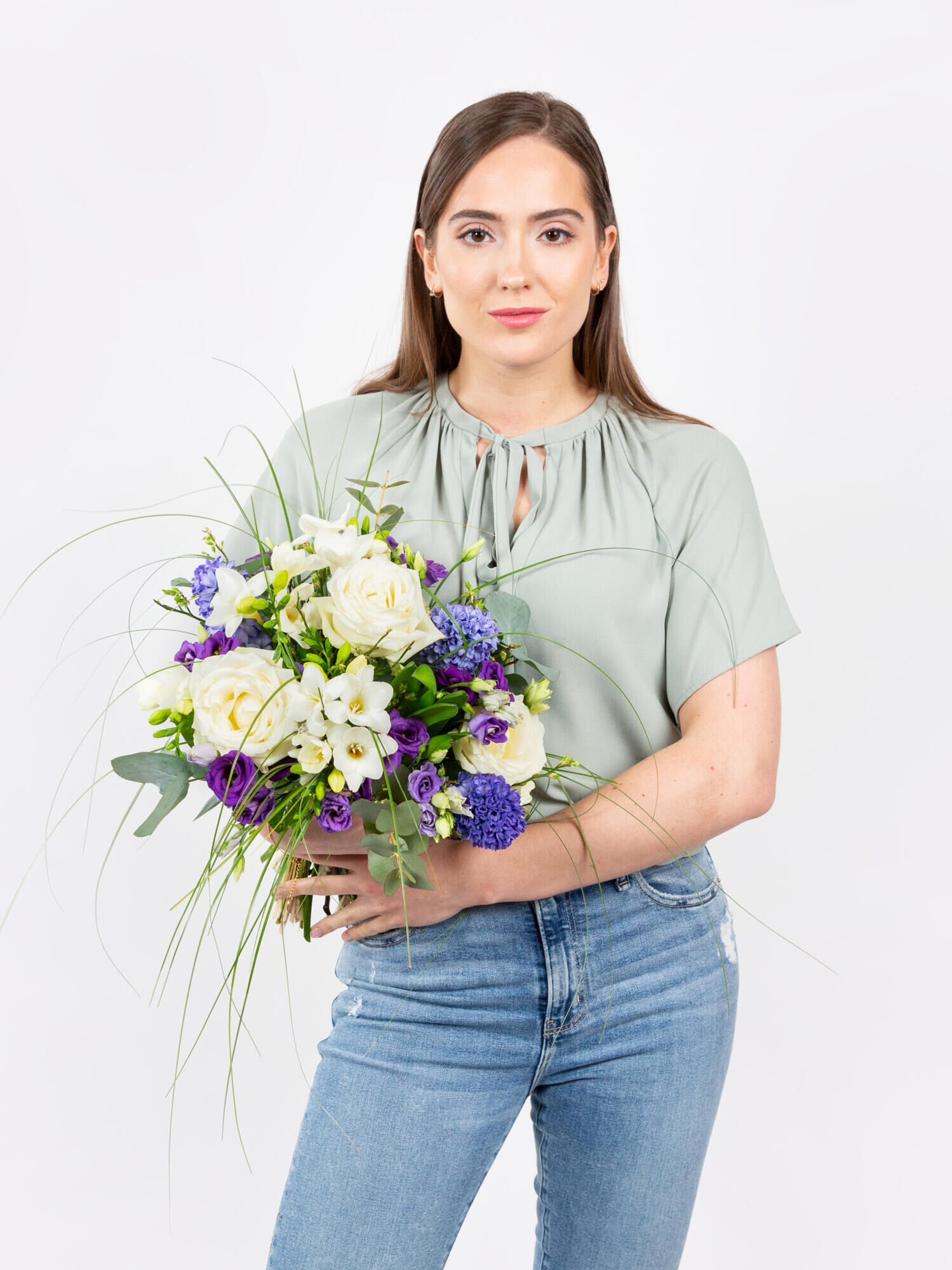 Cloud Magic - Main Colors: BLUE, WHITE - Main Flowers: EUSTOMA, FREESIA, HYACINTHS, ROSES