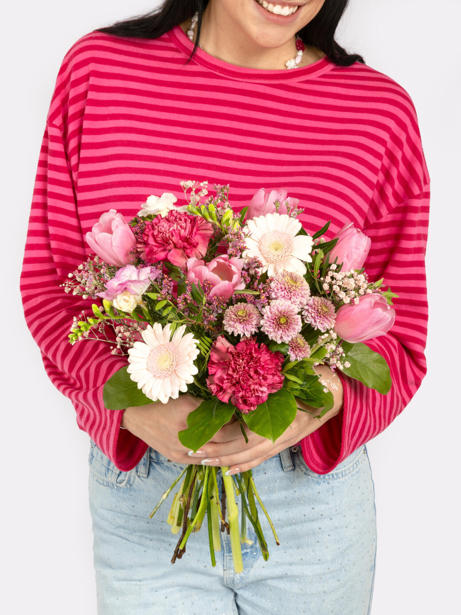 Sweet as Candy - Hauptblüte: Freesien, Germini, Nelken, Tulpen - Hauptfarbe: Rosa