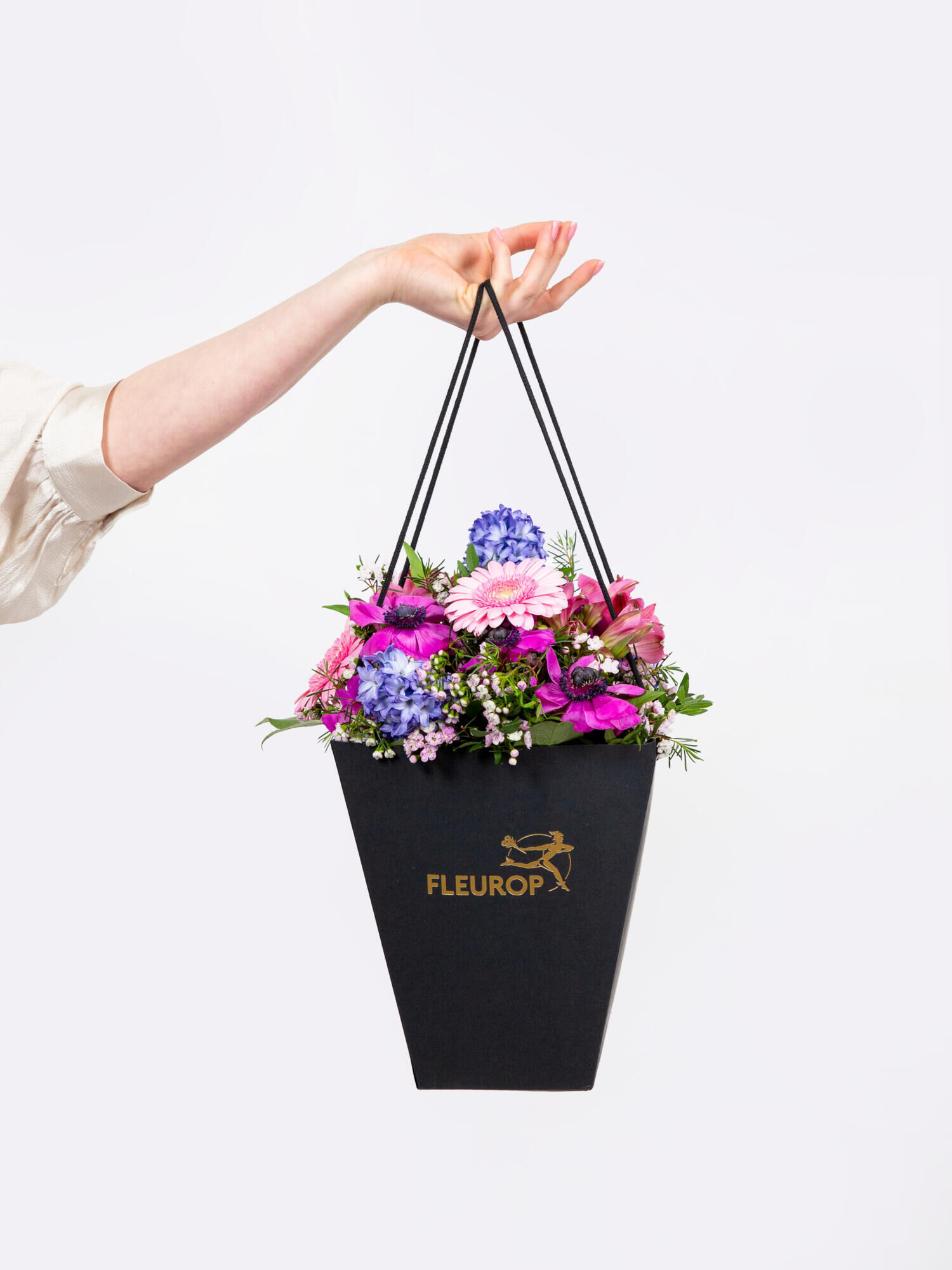 Frühlingszauber - Hauptblüte: Alstromerien, Germini, Hyazinthen - Hauptfarbe: Blau, Pink, Rosa