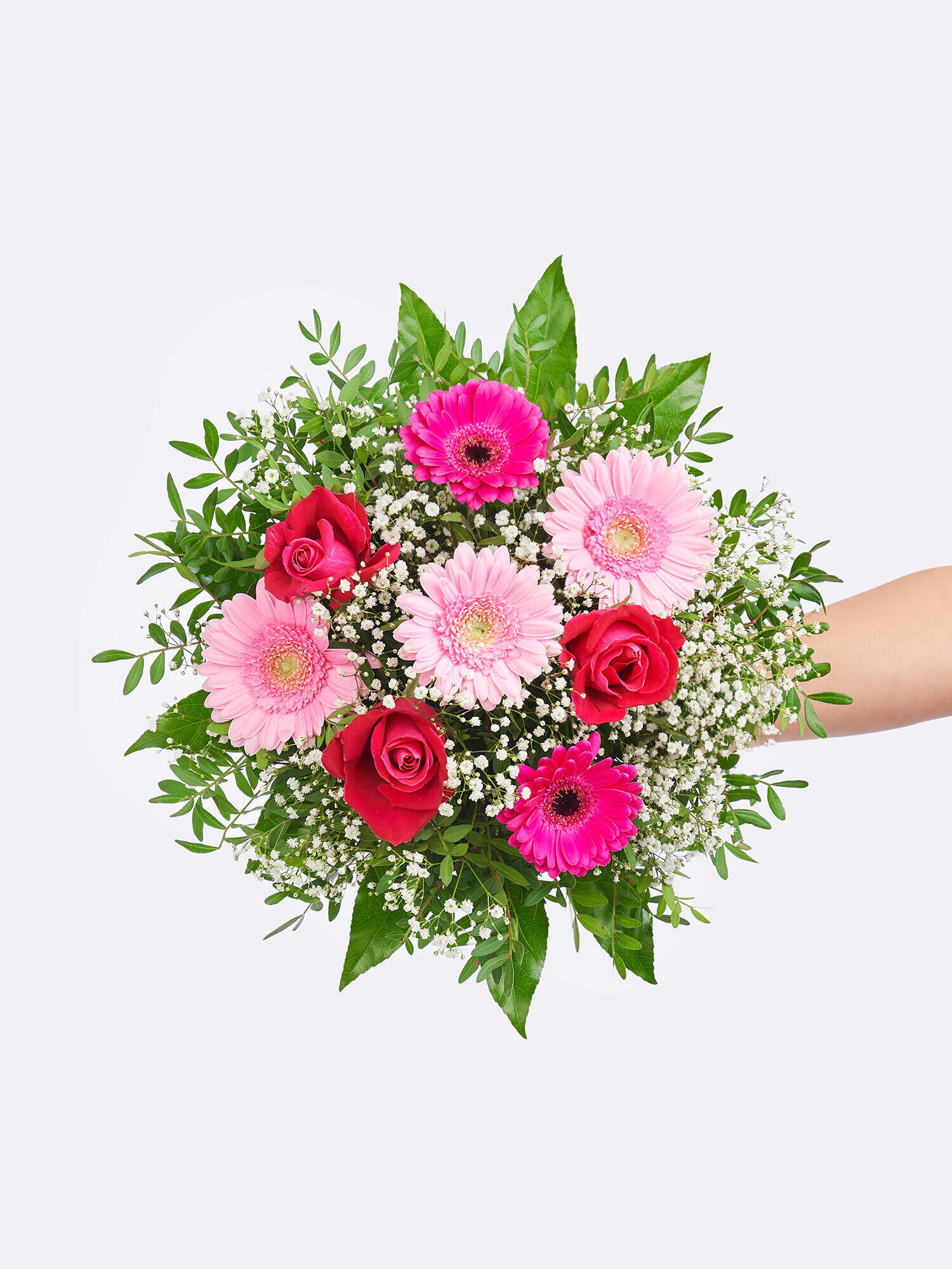 Strauß der Woche - Hauptblüte: Germini, Rosen - Hauptfarbe: Pink, Rosa