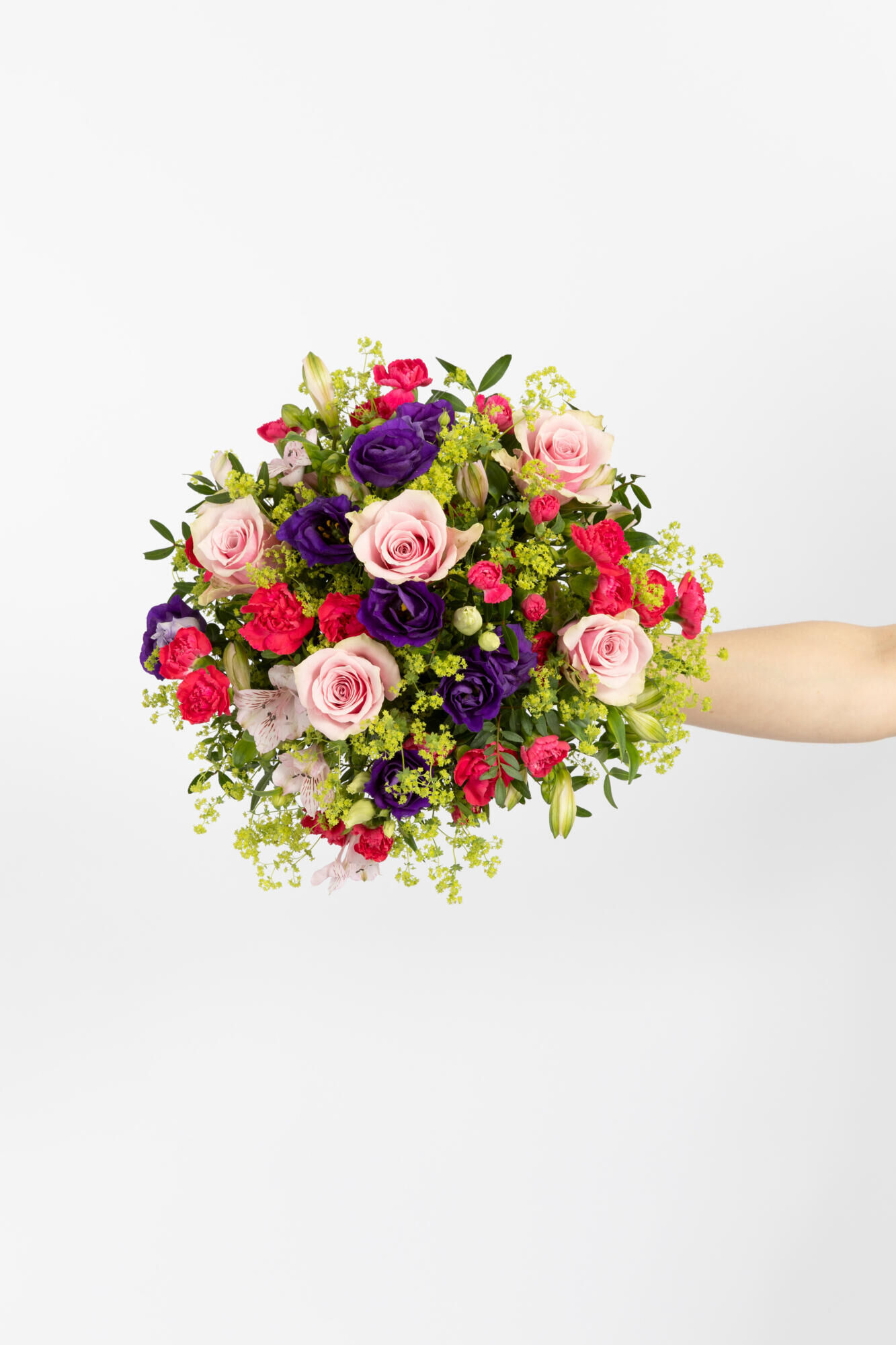 Beste Mama - Hauptblüte: Alstromerien, Eustoma, Rosen - Hauptfarbe: Rosa, Violett