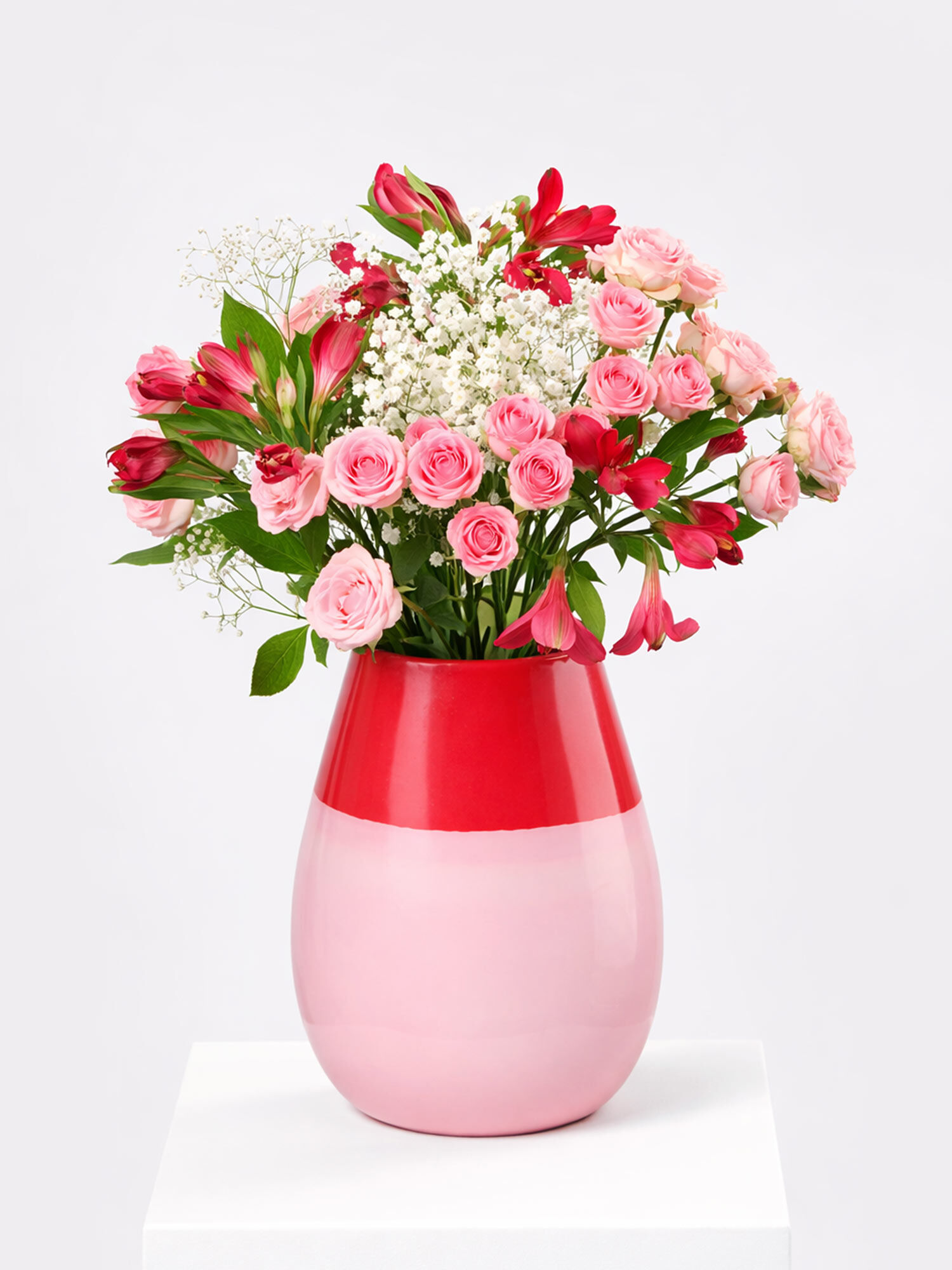 Little Romance - Hauptblüte: Alstromerien, Rosen - Hauptfarbe: Pink, Rosa