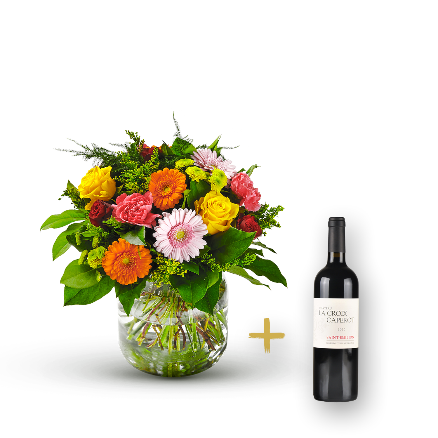 Colorful bouquet with St-Emilion